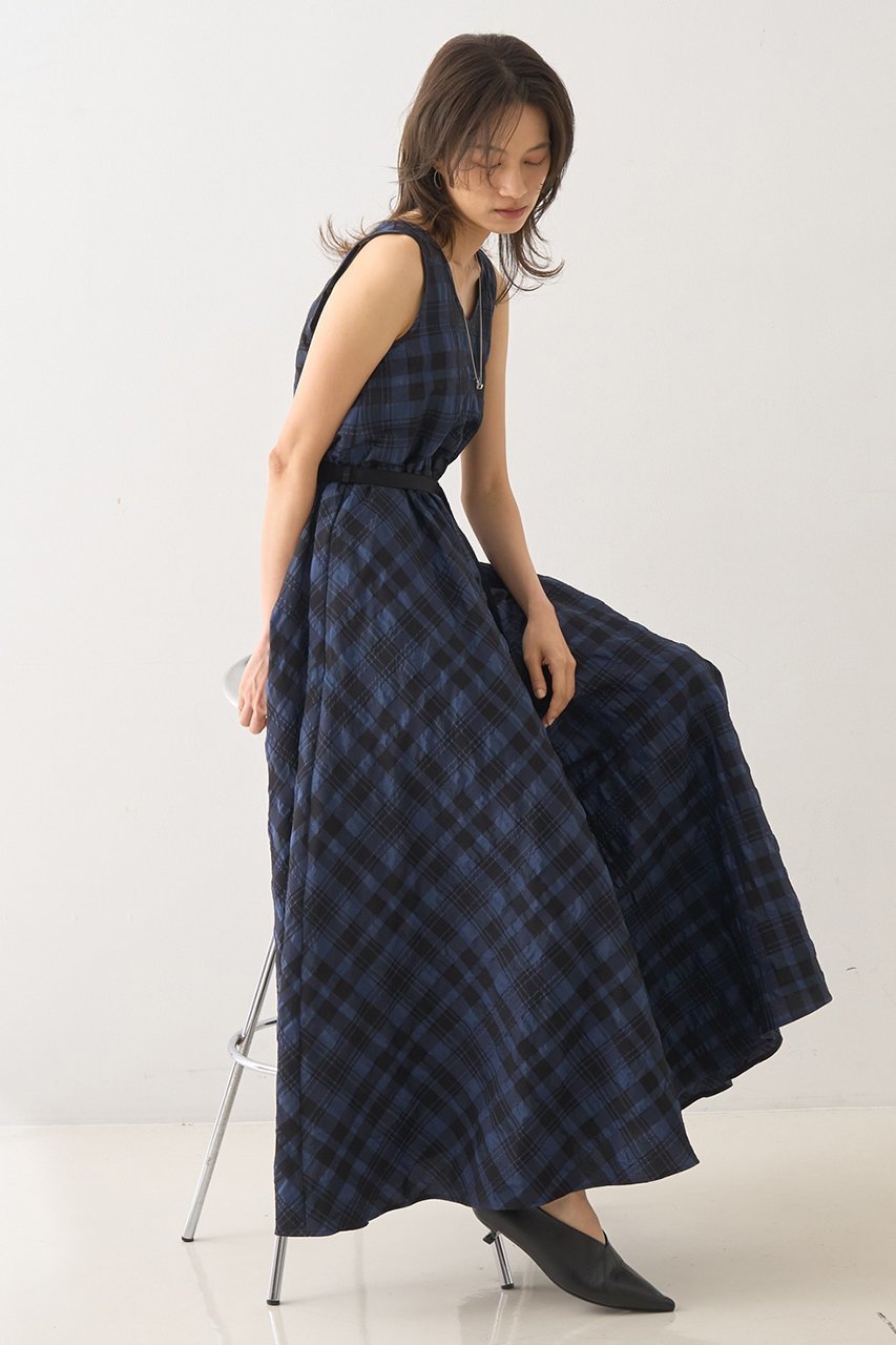 【デザイン ワークス/DESIGN WORKS】のジャスミンチェックフレアワンピース 人気、トレンドファッション・服の通販 founy(ファニー) 　ファッション　Fashion　レディースファッション　Fashion for Women　ワンピース　Dresses　チュニック　Tunic Tops & Dresses　コンパクト　Compact, Small Size　サマー　Summer, Summer Style　チェック　Check, Plaid, Tartan　チュニック　Tunic, Long Top　ドレス　Dress, One-Piece　ビッグ　Big, Oversized　フレア　Flare, Flared　リゾート　Resort, Vacation Style　ロング　Long, Long-Length　夏　Summer　other-5|ID: prp329100004585495 ipo3291000000035931255