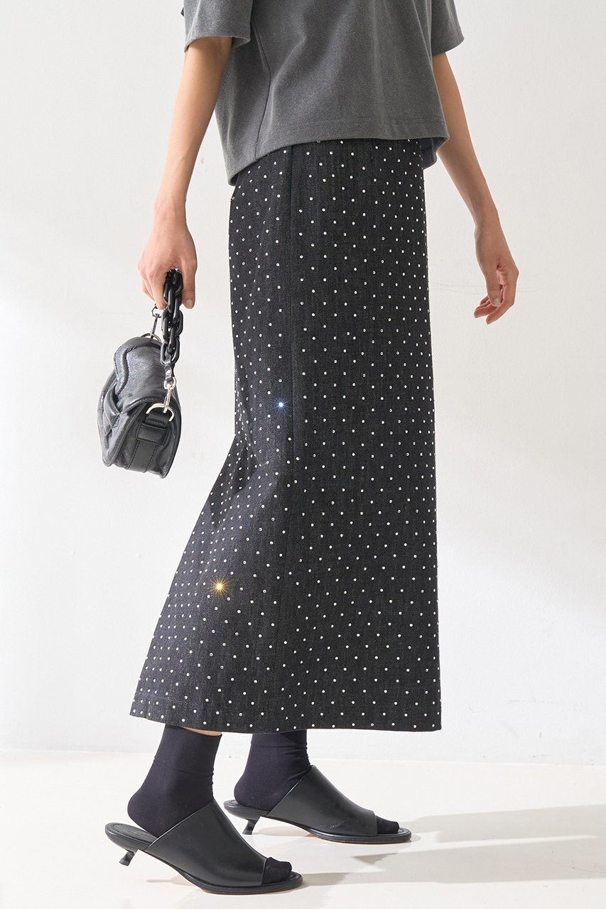 【デザイン ワークス/DESIGN WORKS】のラインストーンストレートスカート 人気、トレンドファッション・服の通販 founy(ファニー) 　ファッション　Fashion　レディースファッション　WOMEN　スカート　Skirt　ロングスカート　Long Skirt　クール　Cool　ストーン　Stone　デニム　Denim　バランス　Balance　ロング　Long　エレガント 上品　Elegant　NEW・新作・新着・新入荷　New Arrivals　other-4|ID: prp329100004585496 ipo3291000000032513823