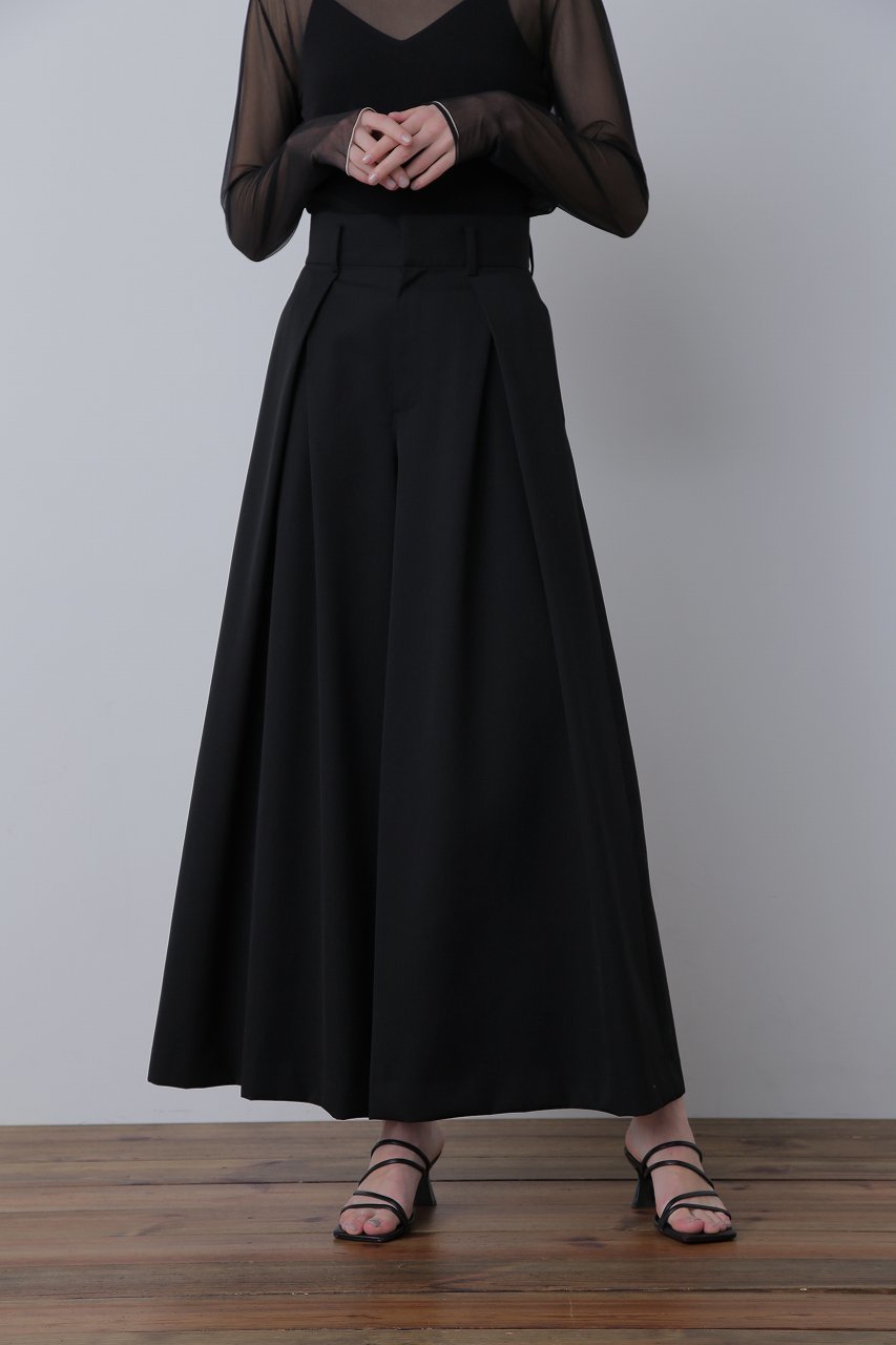 【ヒューエルミュージアム/hueLe Museum】の【STUMBLY】Cross Tuck Wide Pants インテリア・キッズ・メンズ・レディースファッション・服の通販 founy(ファニー) 　ファッション　Fashion　レディースファッション　Ladies' Fashion Online　パンツ　Pants　パターン　Pattern　フレア　Flare　フロント　Front　ワイド　Wide　ブラック|ID: prp329100004585499 ipo3291000000032513851