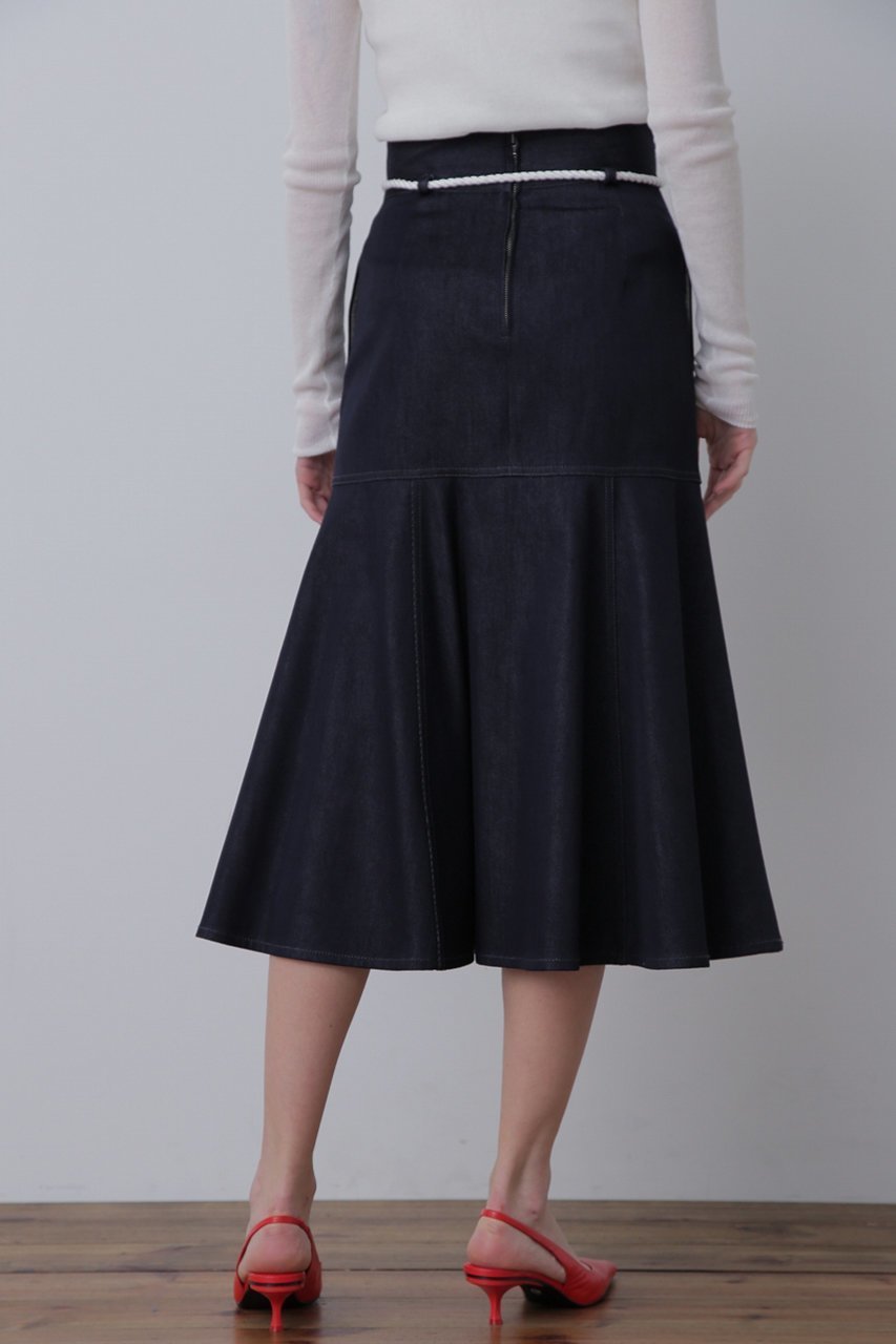 【ヒューエルミュージアム/hueLe Museum】の【STUMBLY】 Cotton/Silk Peplum Skirt 人気、トレンドファッション・服の通販 founy(ファニー) 　ファッション　Fashion　レディースファッション　Fashion for Women　スカート　Skirts　ロングスカート　Long Skirts / Maxi & Midi Skirts　なめらか　Smooth, Silky Texture　シルク　Silk, 100% Silk　デニム　Denim, Jeans Material　フロント　Front, Front Design　ペプラム　Peplum, Flared Hem　ロング　Long, Long-Length　エレガント 上品　Elegant　再入荷　Restock / Back in Stock　other-3|ID: prp329100004585500 ipo3291000000032928542