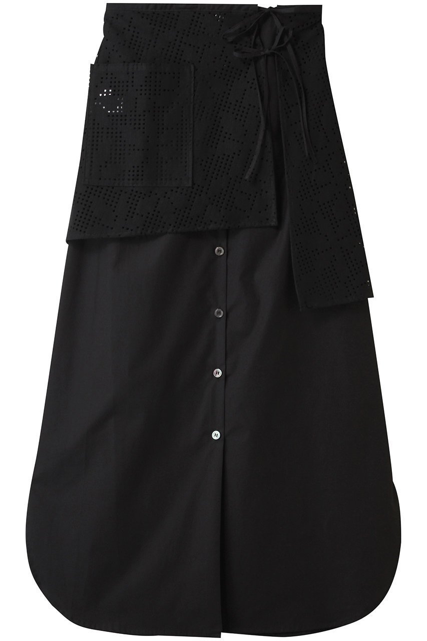 【ミディウミソリッド/MIDIUMISOLID】のlace layered SK スカート インテリア・キッズ・メンズ・レディースファッション・服の通販 founy(ファニー) 　ファッション　Fashion　レディースファッション　Fashion for Women　スカート　Skirts　ロングスカート　Long Skirts / Maxi & Midi Skirts　おすすめ　Recommended / Our Picks　アシンメトリー　Asymmetrical Style　スリット　Slit, Slit Detail　タイプライター　Typewriter Fabric, Crisp Cotton　デニム　Denim, Jeans Material　フロント　Front, Front Design　ラップ　Wrap, Wrap Design　レース　Lace, Lace Fabric　ロング　Long, Long-Length　black|ID: prp329100004586532 ipo3291000000035056742