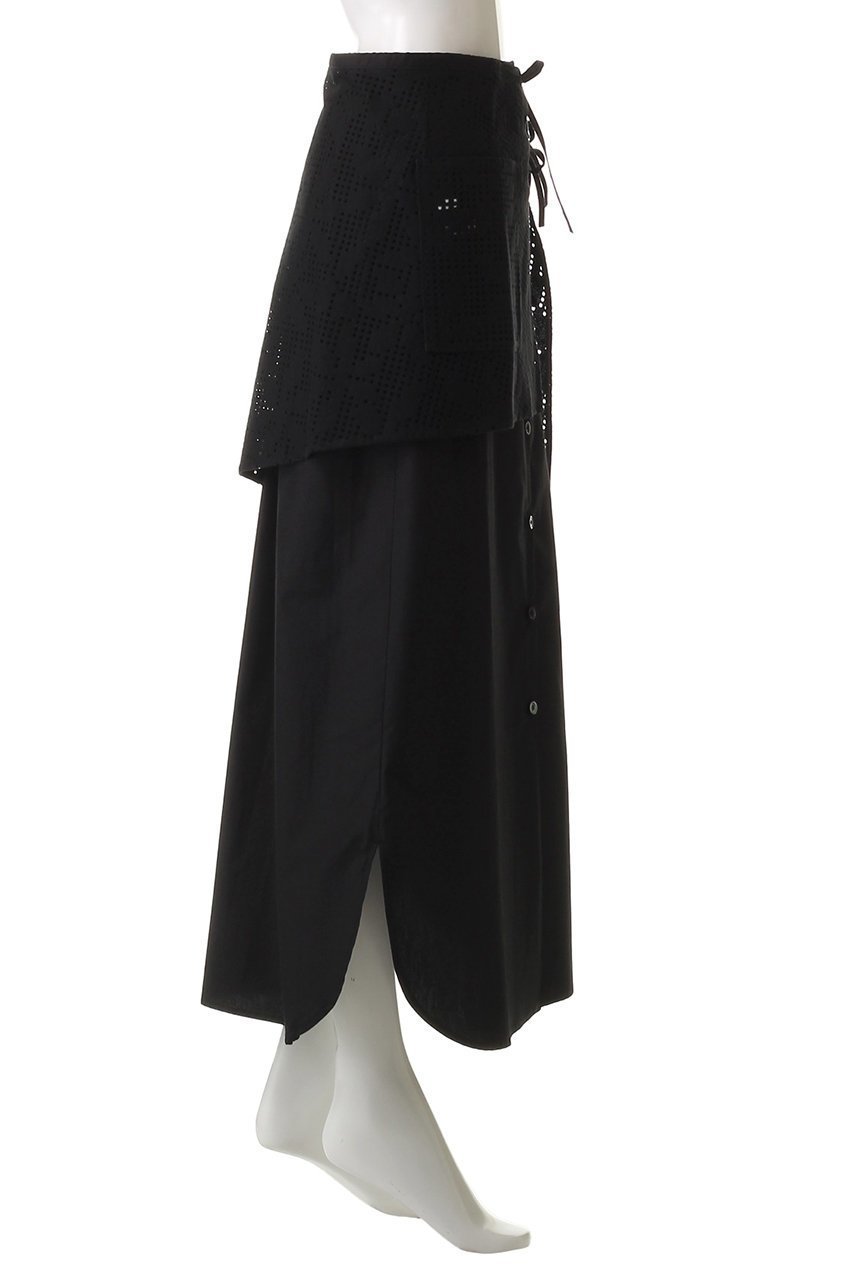 【ミディウミソリッド/MIDIUMISOLID】のlace layered SK スカート 人気、トレンドファッション・服の通販 founy(ファニー) 　ファッション　Fashion　レディースファッション　Fashion for Women　スカート　Skirts　ロングスカート　Long Skirts / Maxi & Midi Skirts　おすすめ　Recommended / Our Picks　アシンメトリー　Asymmetrical Style　スリット　Slit, Slit Detail　タイプライター　Typewriter Fabric, Crisp Cotton　デニム　Denim, Jeans Material　フロント　Front, Front Design　ラップ　Wrap, Wrap Design　レース　Lace, Lace Fabric　ロング　Long, Long-Length　other-3|ID: prp329100004586532 ipo3291000000035056744