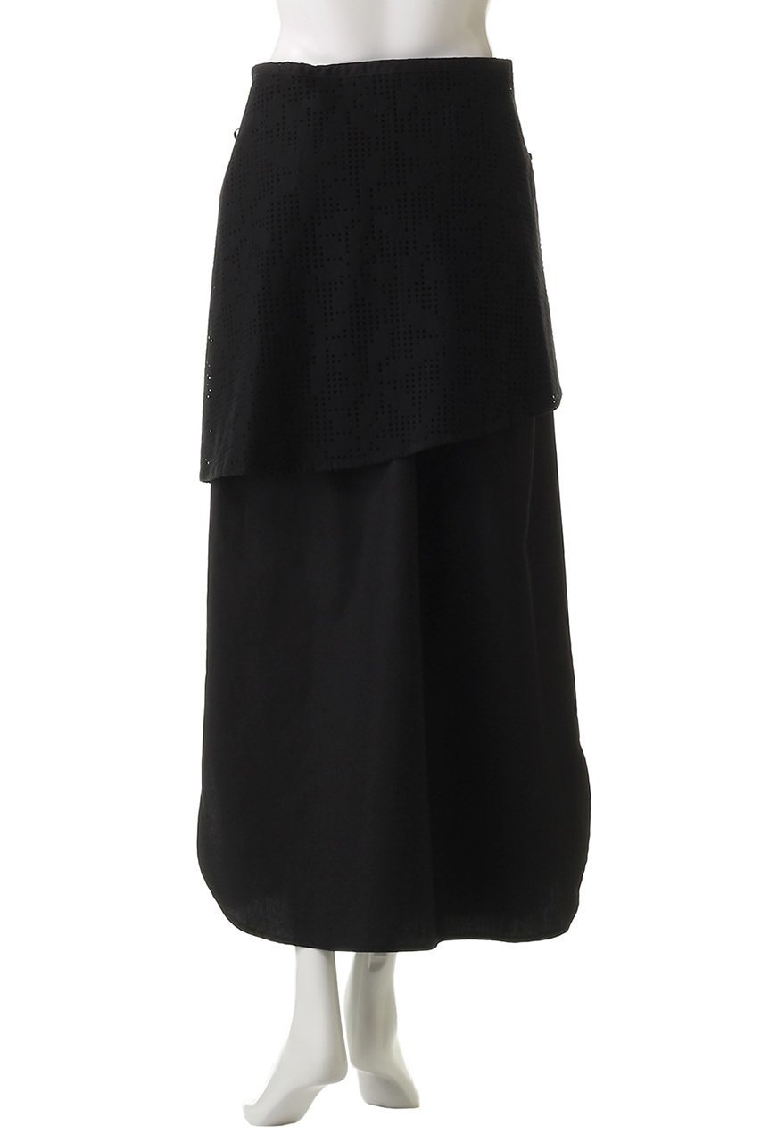 【ミディウミソリッド/MIDIUMISOLID】のlace layered SK スカート 人気、トレンドファッション・服の通販 founy(ファニー) 　ファッション　Fashion　レディースファッション　Fashion for Women　スカート　Skirts　ロングスカート　Long Skirts / Maxi & Midi Skirts　おすすめ　Recommended / Our Picks　アシンメトリー　Asymmetrical Style　スリット　Slit, Slit Detail　タイプライター　Typewriter Fabric, Crisp Cotton　デニム　Denim, Jeans Material　フロント　Front, Front Design　ラップ　Wrap, Wrap Design　レース　Lace, Lace Fabric　ロング　Long, Long-Length　other-4|ID: prp329100004586532 ipo3291000000035056745