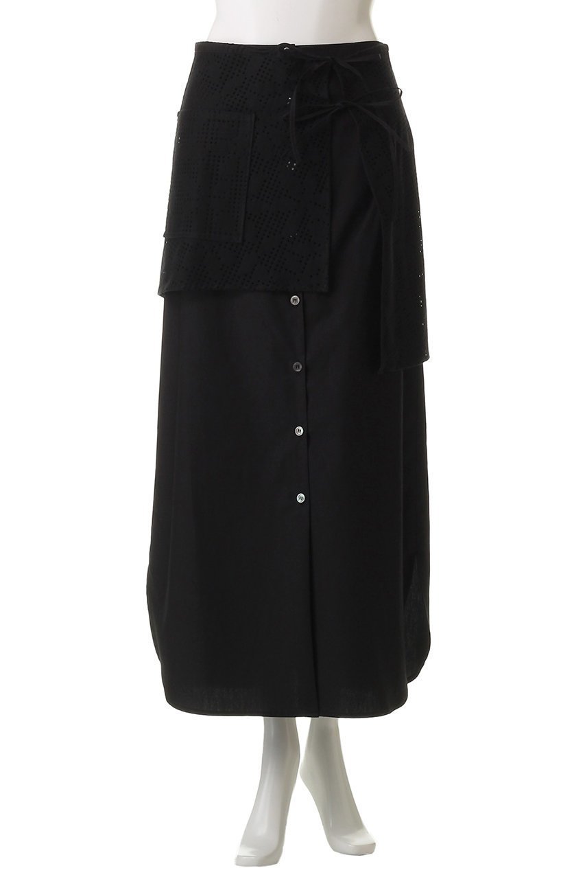 【ミディウミソリッド/MIDIUMISOLID】のlace layered SK スカート 人気、トレンドファッション・服の通販 founy(ファニー) 　ファッション　Fashion　レディースファッション　Fashion for Women　スカート　Skirts　ロングスカート　Long Skirts / Maxi & Midi Skirts　おすすめ　Recommended / Our Picks　アシンメトリー　Asymmetrical Style　スリット　Slit, Slit Detail　タイプライター　Typewriter Fabric, Crisp Cotton　デニム　Denim, Jeans Material　フロント　Front, Front Design　ラップ　Wrap, Wrap Design　レース　Lace, Lace Fabric　ロング　Long, Long-Length　other-2|ID: prp329100004586532 ipo3291000000035399695