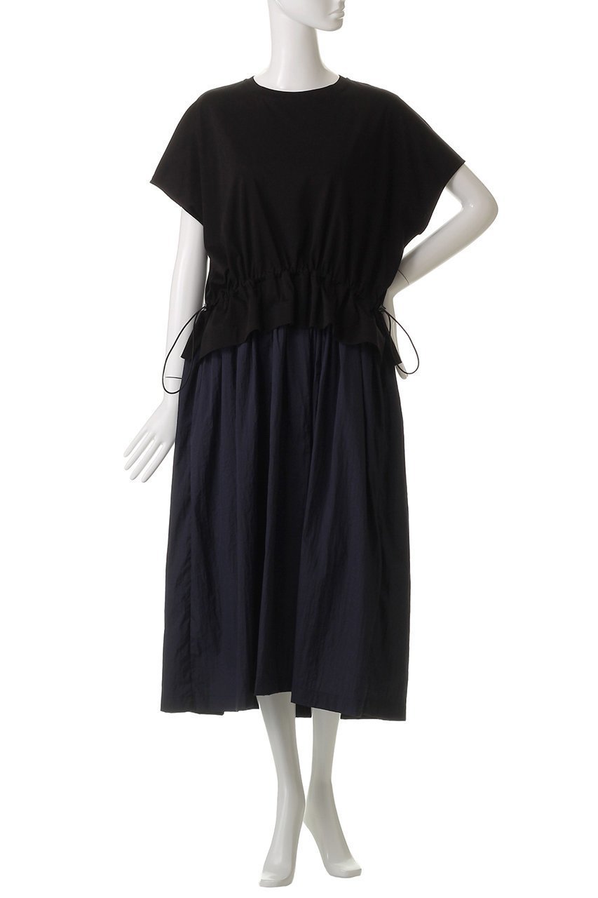 【ハウス オブ ロータス/HOUSE OF LOTUS】のコットンスムースバイカラーワンピース 人気、トレンドファッション・服の通販 founy(ファニー) 　ファッション　Fashion　レディースファッション　Ladies' Fashion Online　ワンピース　Dress　チュニック　Tunic　なめらか　Smooth　スリーブ　Sleeve　タフタ　Taffeta　チュニック　Tunic　ドローコード　Draw Cord　フレンチ　French　ロング　Long　NEW・新作・新着・新入荷　New Arrivals　other-2|ID: prp329100004586534 ipo3291000000032522733