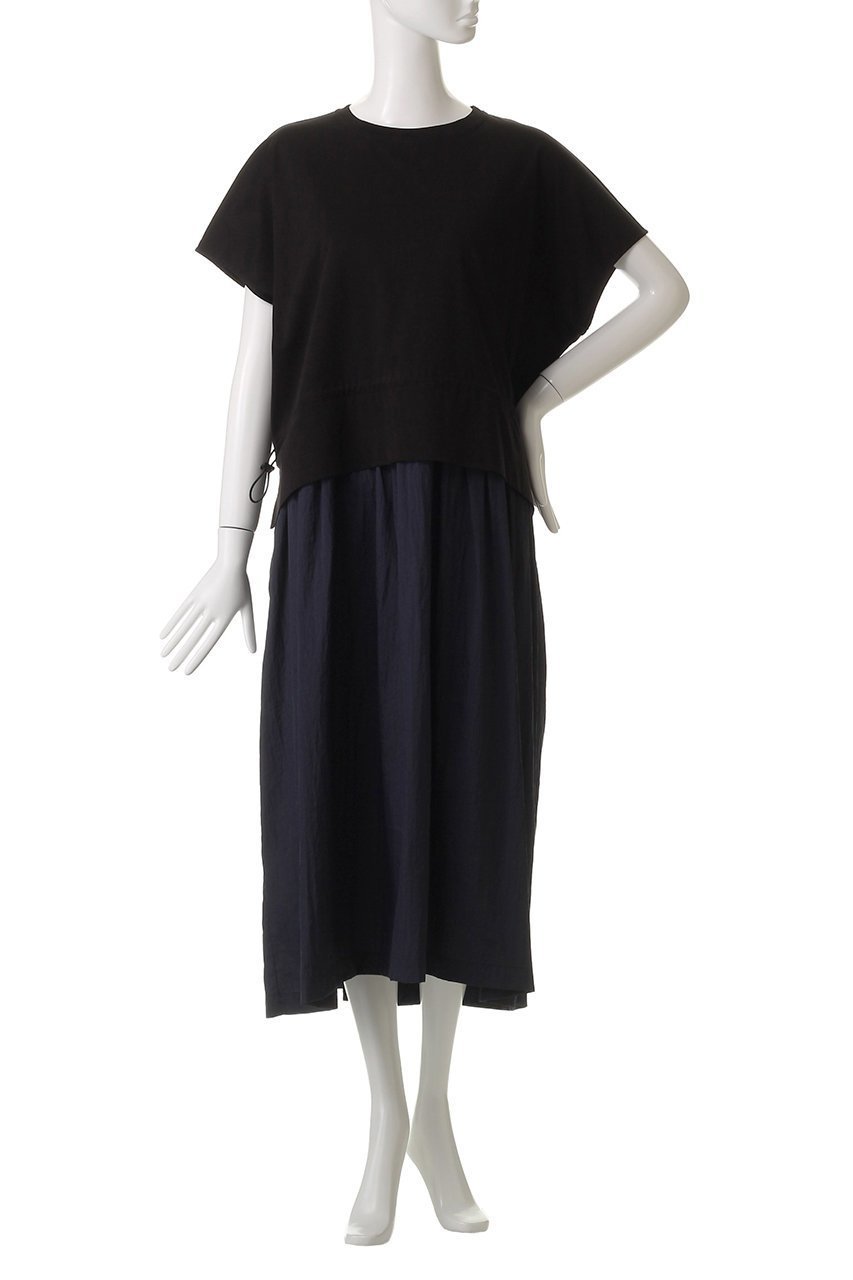 【ハウス オブ ロータス/HOUSE OF LOTUS】のコットンスムースバイカラーワンピース 人気、トレンドファッション・服の通販 founy(ファニー) 　ファッション　Fashion　レディースファッション　Ladies' Fashion Online　ワンピース　Dress　チュニック　Tunic　なめらか　Smooth　スリーブ　Sleeve　タフタ　Taffeta　チュニック　Tunic　ドローコード　Draw Cord　フレンチ　French　ロング　Long　NEW・新作・新着・新入荷　New Arrivals　other-6|ID: prp329100004586534 ipo3291000000032522737