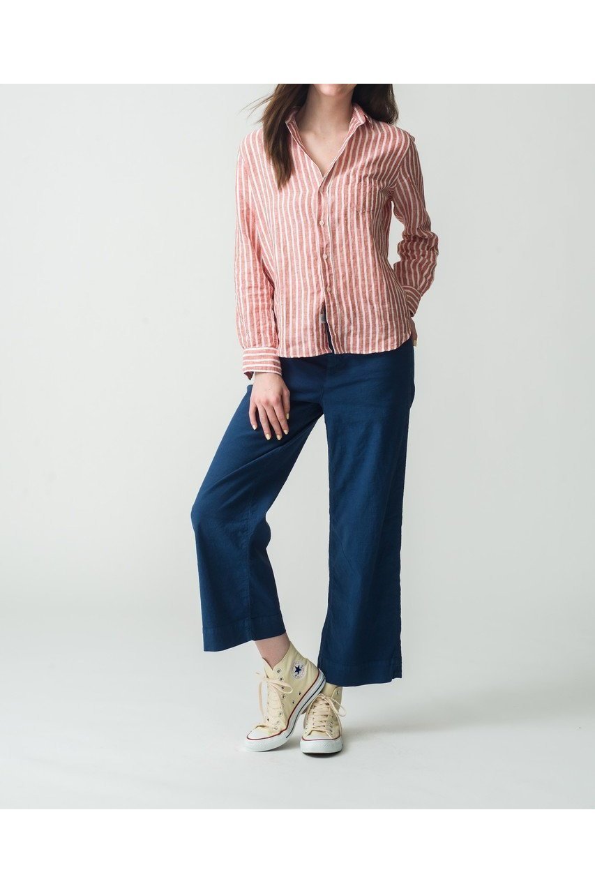 【フランク&アイリーン/Frank&Eileen】のEILEEN イタリアンリネン レッドストライプシャツ 人気、トレンドファッション・服の通販 founy(ファニー) 　ファッション　Fashion　レディースファッション　Ladies' Fashion Online　トップス・カットソー　Tops/Tshirt　シャツ/ブラウス　Shirts/Blouses　ストライプ　Stripe　スリーブ　Sleeve　バランス　Balance　リネン　Linen　ロング　Long　定番　Standard　NEW・新作・新着・新入荷　New Arrivals　other-8|ID: prp329100004586536 ipo3291000000032522754