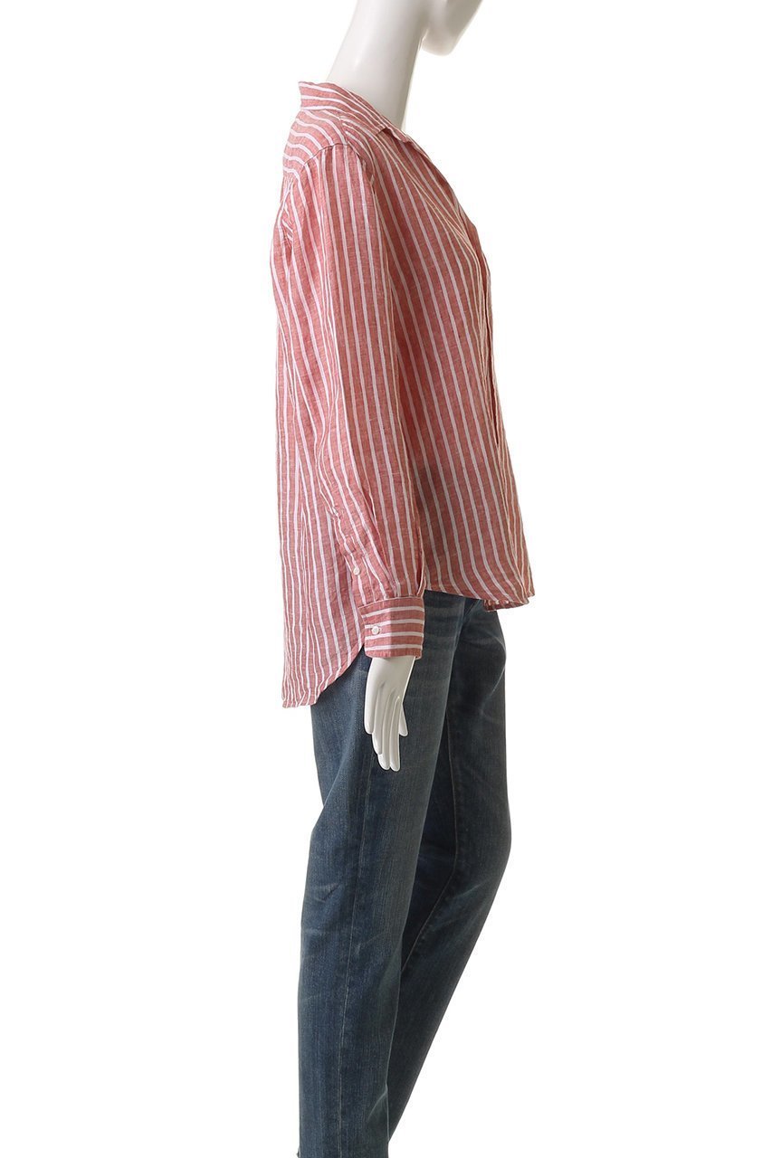 【フランク&アイリーン/Frank&Eileen】のEILEEN イタリアンリネン レッドストライプシャツ 人気、トレンドファッション・服の通販 founy(ファニー) 　ファッション　Fashion　レディースファッション　Fashion for Women　トップス・カットソー　Cut & Sew Tops　シャツ・ブラウス・オフィスカジュアル　Elegant Blouses & Button-Ups　ストライプ　Stripe, Striped Pattern　スリーブ　Sleeve, Long Sleeve / Short Sleeve　バランス　Balance, Style Balance　リネン　Linen, Linen Fabric　ロング　Long, Long-Length　定番　Standard, Basic Item　other-3|ID: prp329100004586536 ipo3291000000035401433