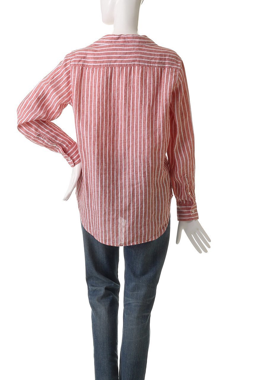 【フランク&アイリーン/Frank&Eileen】のEILEEN イタリアンリネン レッドストライプシャツ 人気、トレンドファッション・服の通販 founy(ファニー) 　ファッション　Fashion　レディースファッション　Fashion for Women　トップス・カットソー　Cut & Sew Tops　シャツ・ブラウス・オフィスカジュアル　Elegant Blouses & Button-Ups　ストライプ　Stripe, Striped Pattern　スリーブ　Sleeve, Long Sleeve / Short Sleeve　バランス　Balance, Style Balance　リネン　Linen, Linen Fabric　ロング　Long, Long-Length　定番　Standard, Basic Item　other-4|ID: prp329100004586536 ipo3291000000035401434