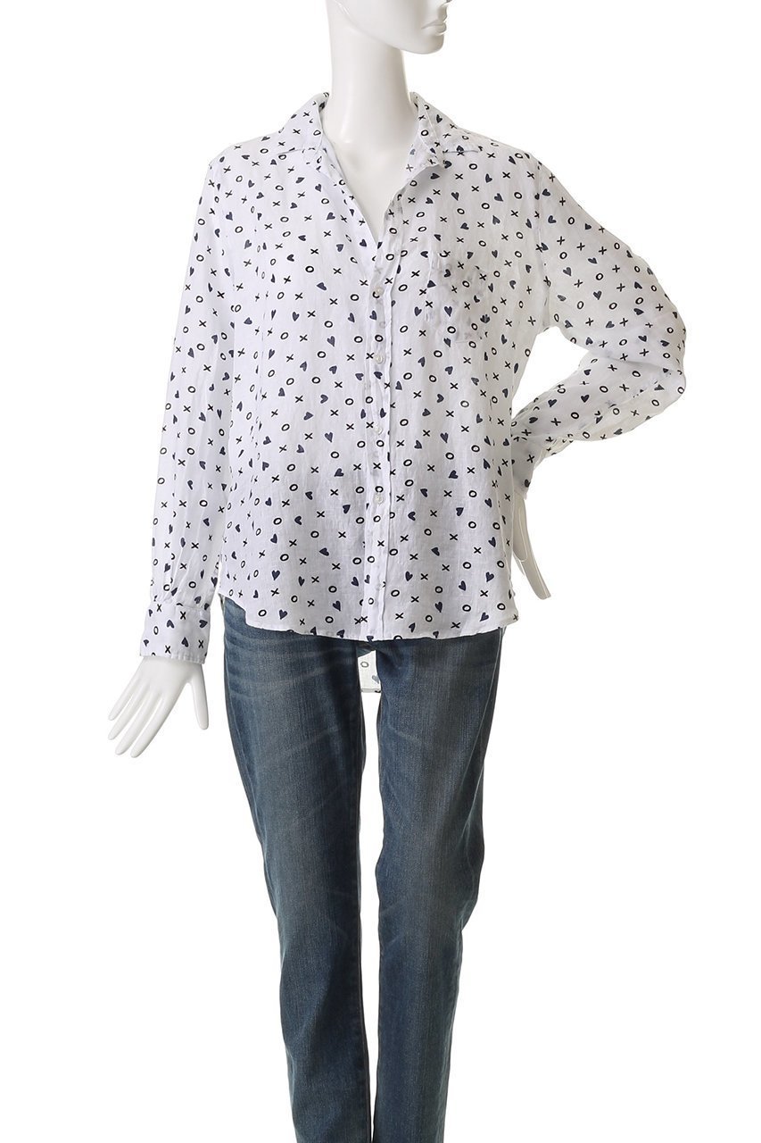 【フランク&アイリーン/Frank&Eileen】のEILEEN イタリアンリネン XOプリントシャツ 人気、トレンドファッション・服の通販 founy(ファニー) 　ファッション　Fashion　レディースファッション　Fashion for Women　トップス・カットソー　Cut & Sew Tops　シャツ・ブラウス・オフィスカジュアル　Elegant Blouses & Button-Ups　スリーブ　Sleeve, Long Sleeve / Short Sleeve　バランス　Balance, Style Balance　プリント　Print, Printed Pattern　リネン　Linen, Linen Fabric　ロング　Long, Long-Length　軽量　Lightweight, Ultra Light　other-2|ID: prp329100004586537 ipo3291000000032522757