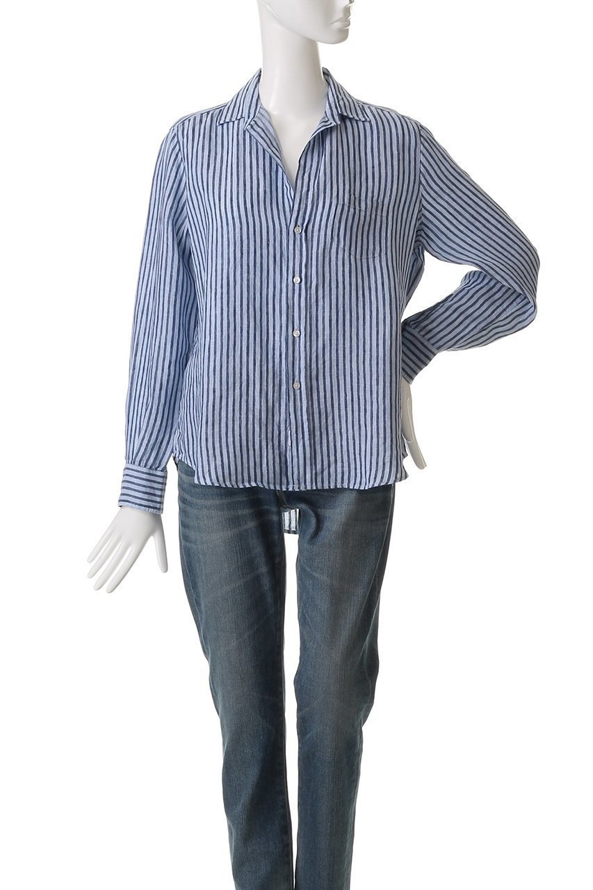 【フランク&アイリーン/Frank&Eileen】のEILEEN イタリアンリネン ライトブルーストライプシャツ 人気、トレンドファッション・服の通販 founy(ファニー) 　ファッション　Fashion　レディースファッション　Fashion for Women　トップス・カットソー　Cut & Sew Tops　シャツ・ブラウス・オフィスカジュアル　Elegant Blouses & Button-Ups　スリーブ　Sleeve, Long Sleeve / Short Sleeve　リネン　Linen, Linen Fabric　ロング　Long, Long-Length　other-2|ID: prp329100004586539 ipo3291000000035790639
