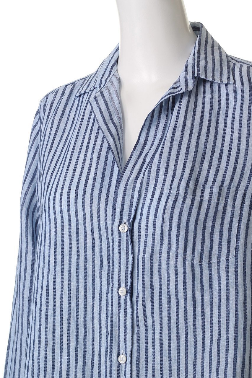 【フランク&アイリーン/Frank&Eileen】のEILEEN イタリアンリネン ライトブルーストライプシャツ 人気、トレンドファッション・服の通販 founy(ファニー) 　ファッション　Fashion　レディースファッション　Fashion for Women　トップス・カットソー　Cut & Sew Tops　シャツ・ブラウス・オフィスカジュアル　Elegant Blouses & Button-Ups　スリーブ　Sleeve, Long Sleeve / Short Sleeve　リネン　Linen, Linen Fabric　ロング　Long, Long-Length　other-5|ID: prp329100004586539 ipo3291000000035790644
