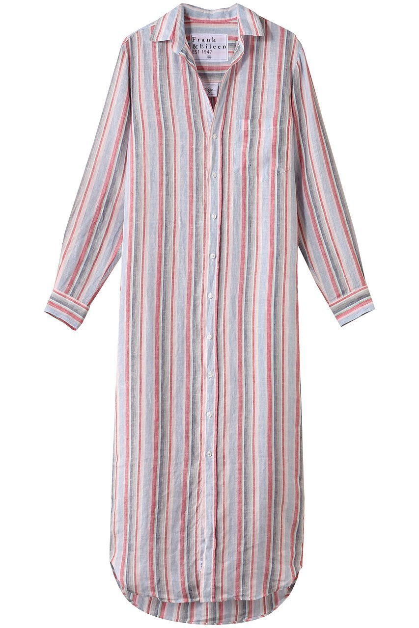 【フランク&アイリーン/Frank&Eileen】のRORY イタリアンリネン マルチストライプロングシャツ 人気、トレンドファッション・服の通販 founy(ファニー) 　ファッション　Fashion　レディースファッション　Fashion for Women　トップス・カットソー　Cut & Sew Tops　シャツ・ブラウス・オフィスカジュアル　Elegant Blouses & Button-Ups　おすすめ　Recommended / Our Picks　シンプル　Simple, Minimal　ストライプ　Stripe, Striped Pattern　スリム　Slim, Slim Fit　スリーブ　Sleeve, Long Sleeve / Short Sleeve　フロント　Front, Front Design　リネン　Linen, Linen Fabric　ロング　Long, Long-Length　夏　Summer　無地　Plain, Solid Color　羽織　Haori, Light Jacket　 other-1|ID: prp329100004586540 ipo3291000000036392954