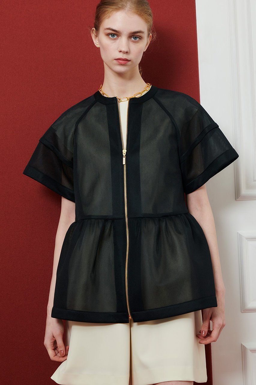 【アルアバイル/allureville】の【Loulou Willoughby】ダブルラッセルBO 人気、トレンドファッション・服の通販 founy(ファニー) 　ファッション　Fashion　レディースファッション　Fashion for Women　アウター　Coat / Outerwear Collection　レディースジャケット・軽アウター　Jackets　ブルゾンジャケット・スポーティアウター　Blouson Jackets　ジャケット　Jacket, Outerwear　ダブル　Double, Double-Breasted　ブルゾン　Blouson, Bomber Jacket　ペプラム　Peplum, Flared Hem　ラッセル　Raschel, Raschel Lace　other-8|ID: prp329100004586559 ipo3291000000035931290