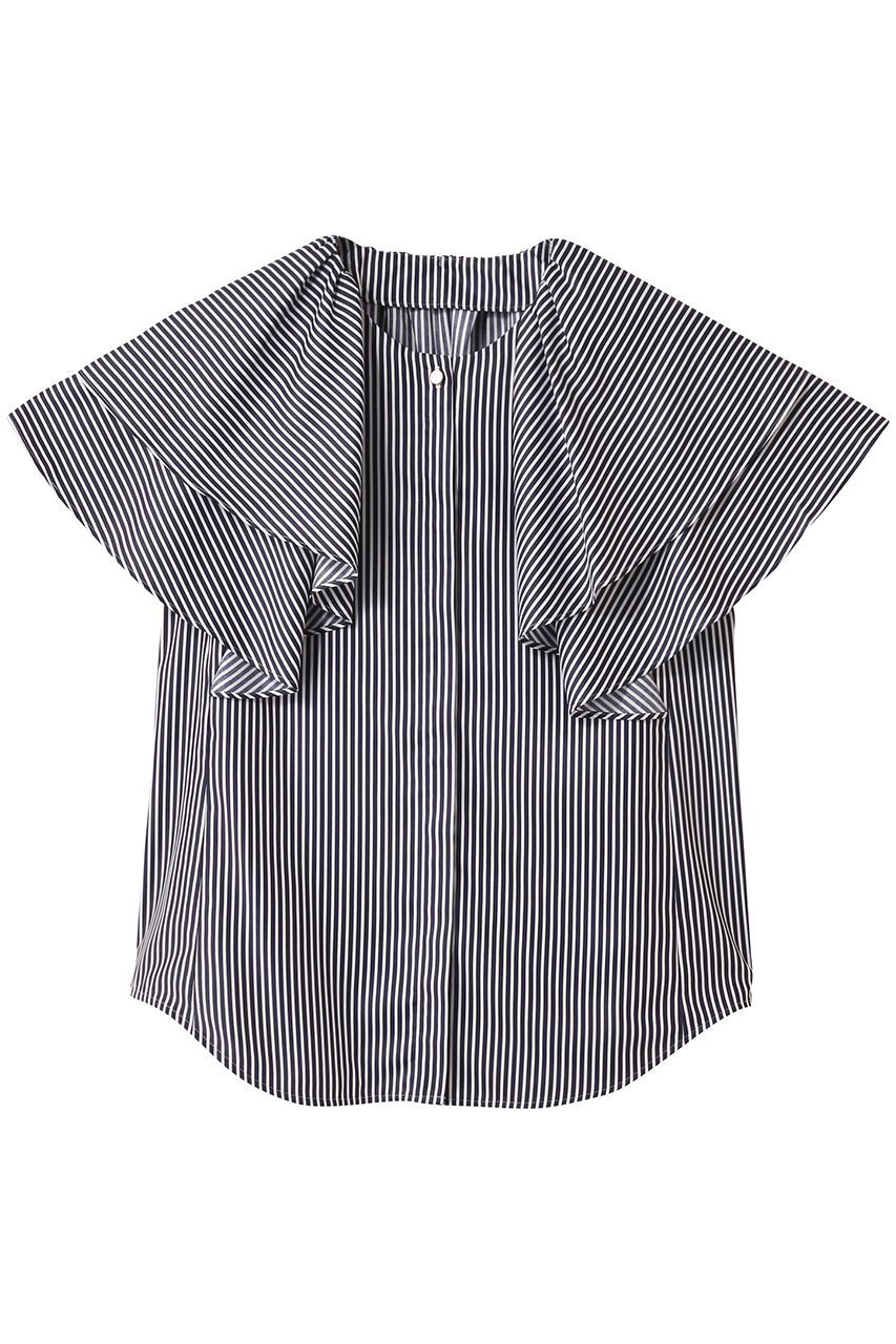 【アルアバイル/allureville】のレイヤーラッフルスリーブブラウス インテリア・キッズ・メンズ・レディースファッション・服の通販 founy(ファニー) 　ファッション　Fashion　レディースファッション　Ladies' Fashion Online　トップス・カットソー　Tops/Tshirt　シャツ/ブラウス　Shirts/Blouses　2025年　2025　2025-2026秋冬・A/W　Aw/Autumn/Winter/Fw/Fall/2025-2026　ショート　Short　スリーブ　Sleeve　タイトスカート　Tight Skirt　デニム　Denim　バランス　Balance　ラッフル　Raffle　A/W・秋冬　Aw・Autumn/Winter・Fw・Fall-Winter　ネイビー|ID: prp329100004586565 ipo3291000000032523002