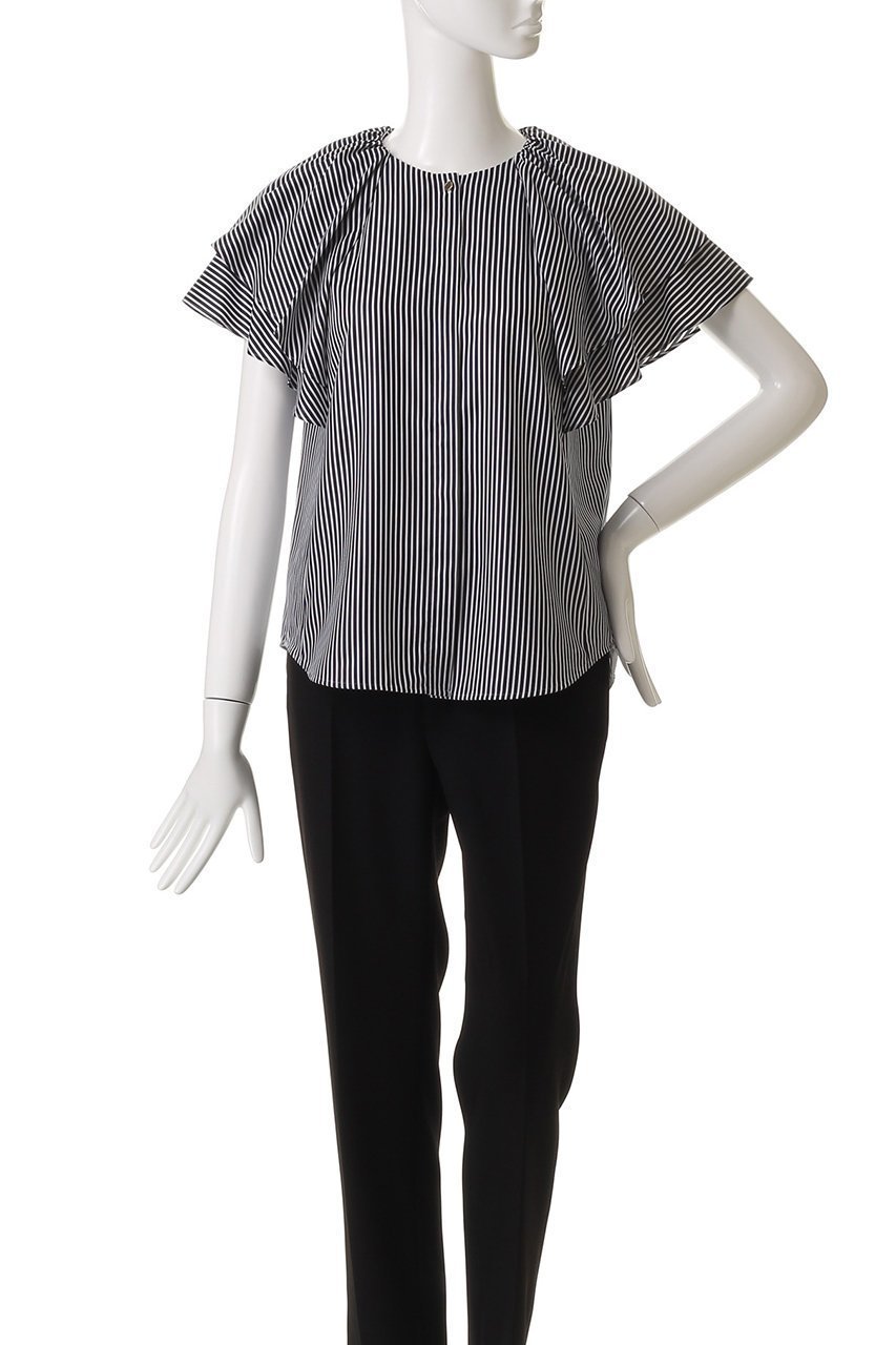 【アルアバイル/allureville】のレイヤーラッフルスリーブブラウス 人気、トレンドファッション・服の通販 founy(ファニー) 　ファッション　Fashion　レディースファッション　Fashion for Women　トップス・カットソー　Cut & Sew Tops　シャツ・ブラウス・オフィスカジュアル　Elegant Blouses & Button-Ups　ショート　Short, Short Length　スリーブ　Sleeve, Long Sleeve / Short Sleeve　タイトスカート　Pencil Skirt, Tight Skirt　デニム　Denim, Jeans Material　バランス　Balance, Style Balance　ラッフル　Ruffle, Frill　other-2|ID: prp329100004586565 ipo3291000000035341416