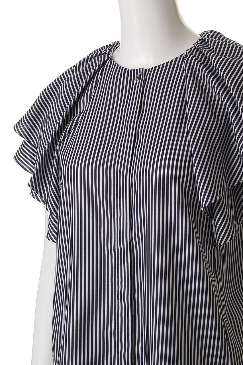 【アルアバイル/allureville】のレイヤーラッフルスリーブブラウス 人気、トレンドファッション・服の通販 founy(ファニー) 　ファッション　Fashion　レディースファッション　Fashion for Women　トップス・カットソー　Cut & Sew Tops　シャツ・ブラウス・オフィスカジュアル　Elegant Blouses & Button-Ups　ショート　Short, Short Length　スリーブ　Sleeve, Long Sleeve / Short Sleeve　タイトスカート　Pencil Skirt, Tight Skirt　デニム　Denim, Jeans Material　バランス　Balance, Style Balance　ラッフル　Ruffle, Frill　other-5|ID: prp329100004586565 ipo3291000000035341423