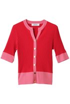 【アルアバイル/allureville】の【Loulou Willoughby】バイカラーキーネック5分袖CD A 人気、トレンドファッション・服の通販 founy(ファニー) ファッション Fashion レディースファッション Ladies' Fashion Online トップス・カットソー Tops/Tshirt ニット Knit Tops カーディガン Cardigans カーディガン Cardigan ファブリック Fabric NEW・新作・新着・新入荷 New Arrivals thumbnail レッド|ID: prp329100004586566 ipo3291000000032523010