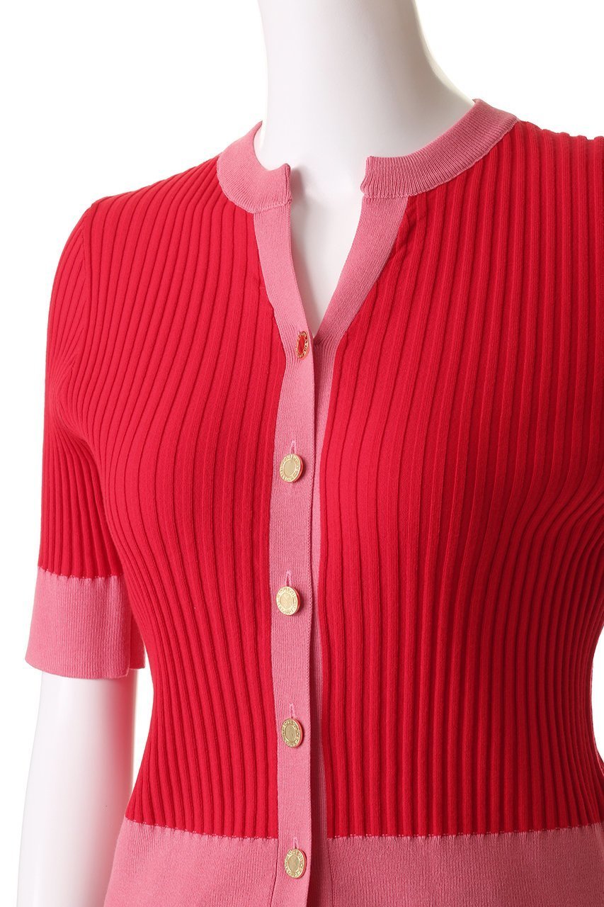 【アルアバイル/allureville】の【Loulou Willoughby】バイカラーキーネック5分袖CD A 人気、トレンドファッション・服の通販 founy(ファニー) 　ファッション　Fashion　レディースファッション　Fashion for Women　トップス・カットソー　Cut & Sew Tops　ニット　Knit Tops & Sweaters　カーディガン・羽織り　Layered Style Cardigans　カーディガン　Cardigan, Knitwear　ファブリック　Fabric, Textile　other-5|ID: prp329100004586566 ipo3291000000036214895