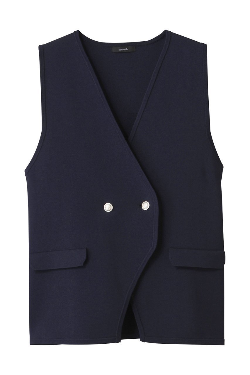 【アルアバイル/allureville】のミラノリブニットジレ インテリア・キッズ・メンズ・レディースファッション・服の通販 founy(ファニー) 　ファッション　Fashion　レディースファッション　Ladies' Fashion Online　アウター　Coat Outerwear　ジャケット　Jackets　ジャケット　Jacket　フォルム　Form　ベスト　Vest　夏　Summer　NEW・新作・新着・新入荷　New Arrivals　ネイビー|ID: prp329100004586567 ipo3291000000032523024