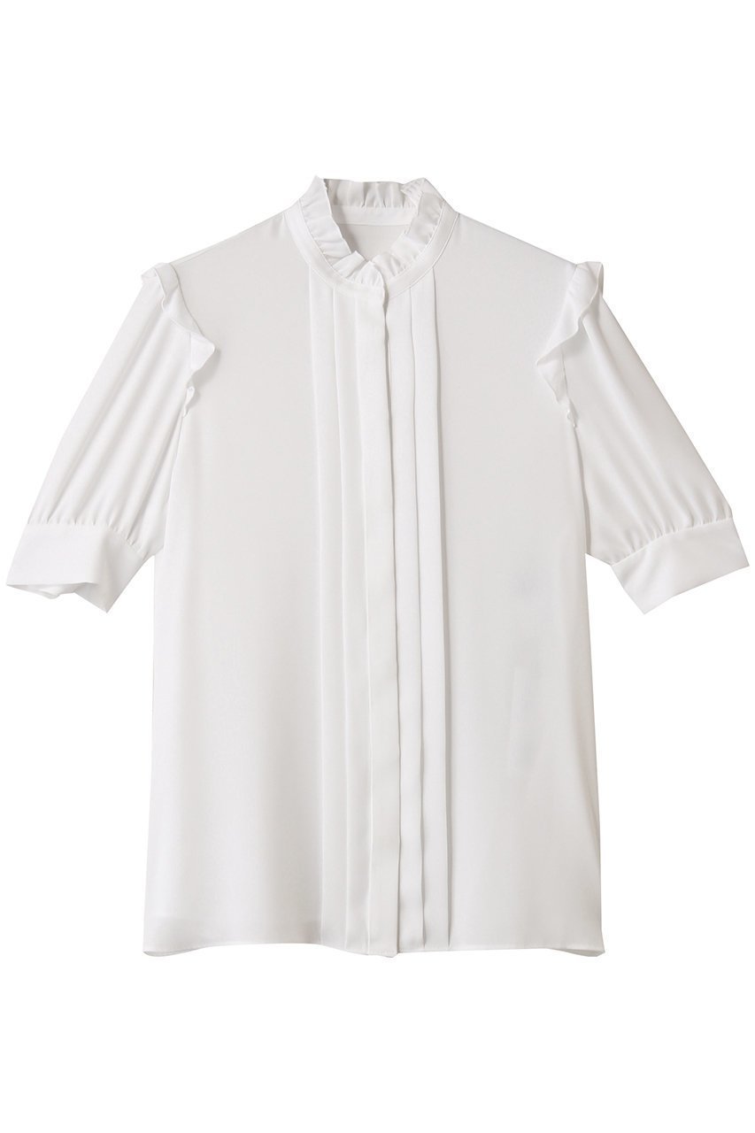 【アルアバイル/allureville】の【Loulou Willoughby】アムンゼンプチフリルBL A インテリア・キッズ・メンズ・レディースファッション・服の通販 founy(ファニー) 　ファッション　Fashion　レディースファッション　Fashion for Women　トップス・カットソー　Cut & Sew Tops　シャツ・ブラウス・オフィスカジュアル　Elegant Blouses & Button-Ups　おすすめ　Recommended / Our Picks　とろみ　Fluid, Flowy Fabric　ショート　Short, Short Length　スリーブ　Sleeve, Long Sleeve / Short Sleeve　ダウン　Down, Puffer　デニム　Denim, Jeans Material　フェミニン　Feminine, Girly　フリル　Frill, Ruffle　ボトム　Bottoms, Lower Wear　エレガント 上品　Elegant　ホワイト|ID: prp329100004586569 ipo3291000000033170470