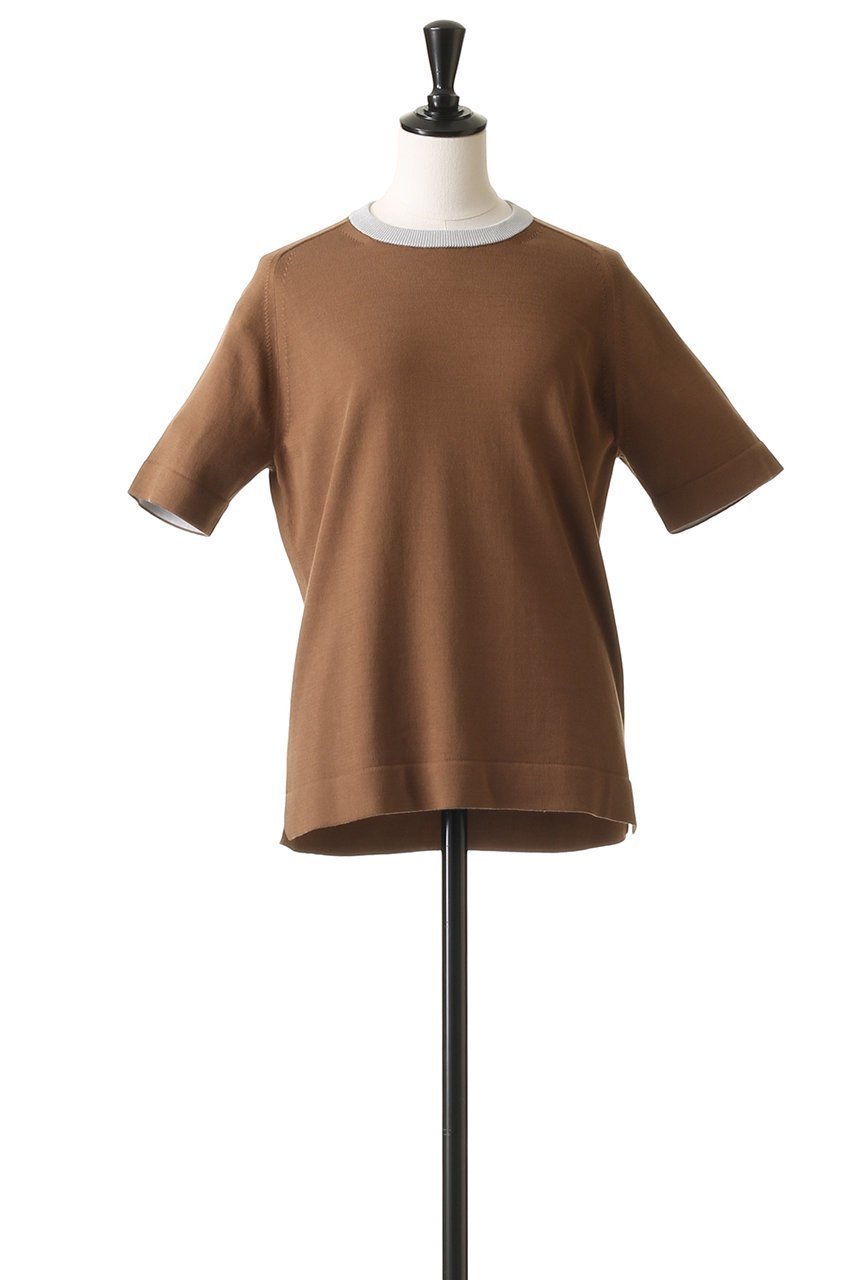 【ブラミンク/BLAMINK】のクルーネックショートスリーブニット 人気、トレンドファッション・服の通販 founy(ファニー) 　ファッション　Fashion　レディースファッション　Ladies' Fashion Online　トップス・カットソー　Tops/Tshirt　ニット　Knit Tops　プルオーバー　Pullover　2025年　2025　2025-2026秋冬・A/W　Aw/Autumn/Winter/Fw/Fall/2025-2026　シンプル　Simple　ボトム　Bottom　A/W・秋冬　Aw・Autumn/Winter・Fw・Fall-Winter　other-2|ID: prp329100004586587 ipo3291000000032523288