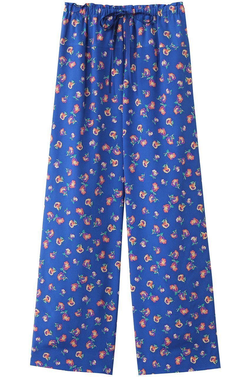 【ブラミンク/BLAMINK】のフラワープリントドロストパンツ インテリア・キッズ・メンズ・レディースファッション・服の通販 founy(ファニー) 　ファッション　Fashion　レディースファッション　Fashion for Women　パンツ　Pants & Trousers　2025年　2025　2025-2026秋冬・A/W　Autumn/Winter 2025–26 AW25–26　なめらか　Smooth, Silky Texture　シルク　Silk, 100% Silk　シンプル　Simple, Minimal　バランス　Balance, Style Balance　フラワー　Flower, Floral　プリント　Print, Printed Pattern　A/W・秋冬　Autumn/Winter　ロイヤル|ID: prp329100004586588 ipo3291000000032523297