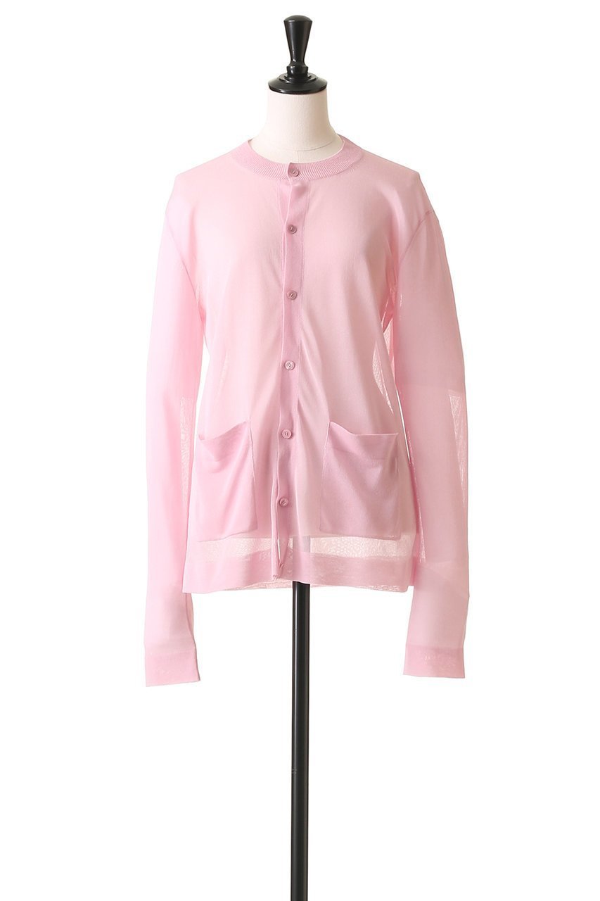 【ブラミンク/BLAMINK】のクルーネックカーディガン 人気、トレンドファッション・服の通販 founy(ファニー) 　ファッション　Fashion　レディースファッション　Fashion for Women　トップス・カットソー　Cut & Sew Tops　ニット　Knit Tops & Sweaters　カーディガン・羽織り　Layered Style Cardigans　2025年　2025　2025-2026秋冬・A/W　Autumn/Winter 2025–26 AW25–26　なめらか　Smooth, Silky Texture　インナー　Innerwear　カーディガン　Cardigan, Knitwear　シアー　Sheer, See-Through　シルク　Silk, 100% Silk　フォルム　Silhouette, Form　ポケット　Pocket, Pocket Detail　エレガント 上品　Elegant　再入荷　Restock / Back in Stock　A/W・秋冬　Autumn/Winter　other-2|ID: prp329100004586600 ipo3291000000032523371