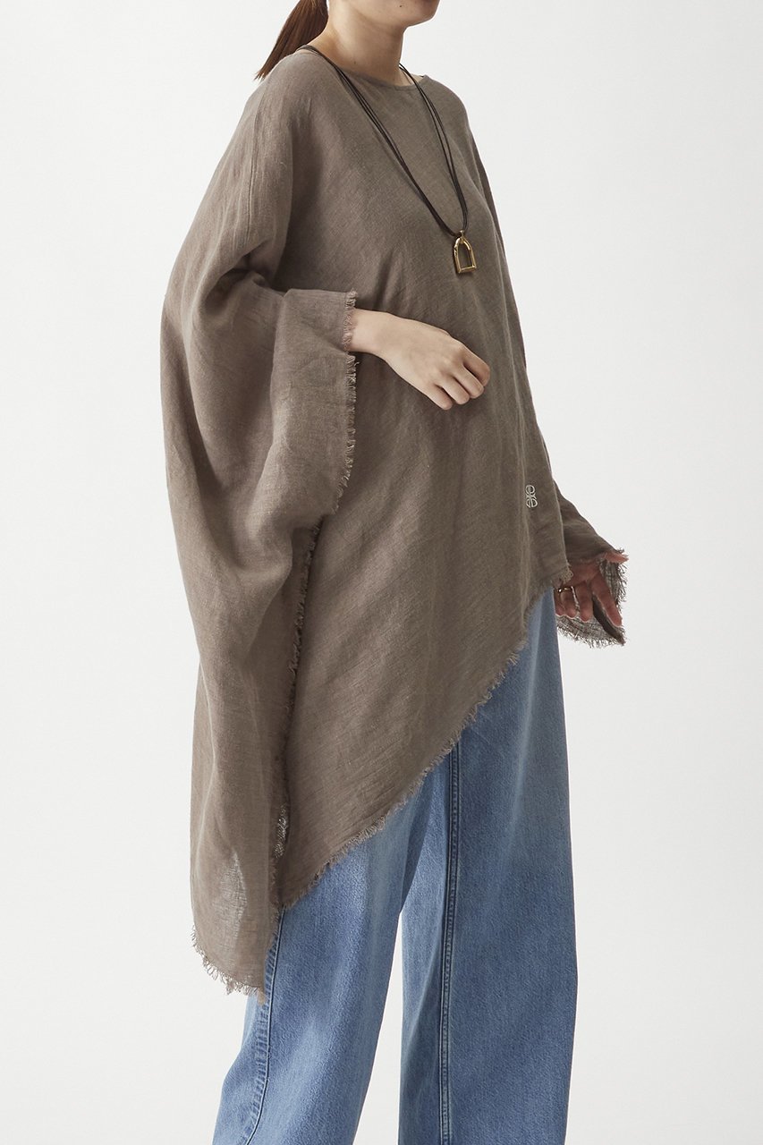 【プルミエ アロンディスモン/1er Arrondissement】の【PROTAGONISTA】リネンポンチョ 人気、トレンドファッション・服の通販 founy(ファニー) 　ファッション　Fashion　レディースファッション　Fashion for Women　アウター　Coat / Outerwear Collection　ポンチョ・ケープコート　Ponchos & Capes　トップス・カットソー　Cut & Sew Tops　シャツ・ブラウス・オフィスカジュアル　Elegant Blouses & Button-Ups　2025年　2025　2025-2026秋冬・A/W　Autumn/Winter 2025–26 AW25–26　アシンメトリー　Asymmetrical Style　インナー　Innerwear　コレクション　Collection, Seasonal Line　スリーブ　Sleeve, Long Sleeve / Short Sleeve　ミックス　Mix, Mixed Style　リラックス　Relax, Relaxed Fit　ロング　Long, Long-Length　夏　Summer　春　Spring　S/S・春夏　SS, Spring/Summer, Warm Season　A/W・秋冬　Autumn/Winter　other-2|ID: prp329100004586618 ipo3291000000032523502