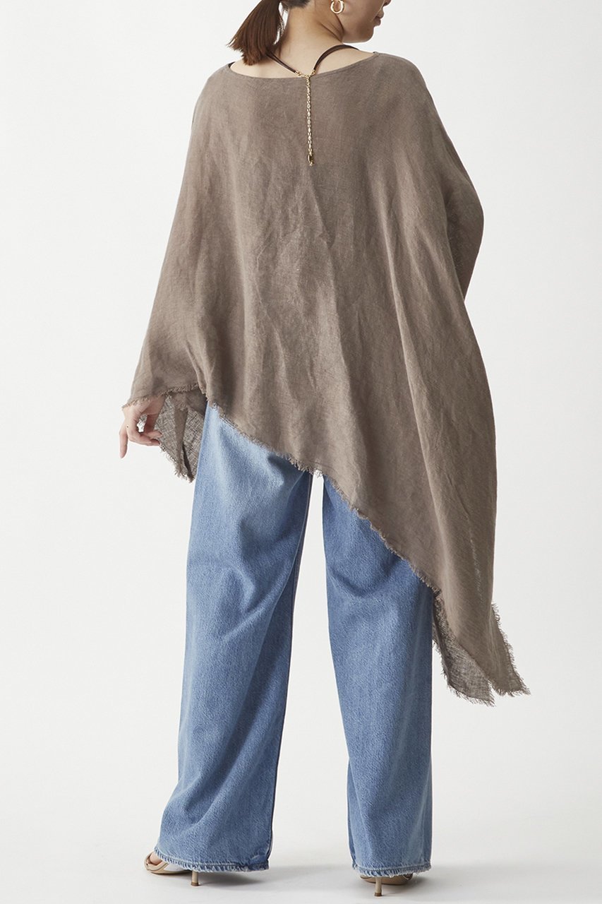 【プルミエ アロンディスモン/1er Arrondissement】の【PROTAGONISTA】リネンポンチョ 人気、トレンドファッション・服の通販 founy(ファニー) 　ファッション　Fashion　レディースファッション　Fashion for Women　アウター　Coat / Outerwear Collection　ポンチョ・ケープコート　Ponchos & Capes　トップス・カットソー　Cut & Sew Tops　シャツ・ブラウス・オフィスカジュアル　Elegant Blouses & Button-Ups　アシンメトリー　Asymmetrical Style　インナー　Innerwear　コレクション　Collection, Seasonal Line　スリーブ　Sleeve, Long Sleeve / Short Sleeve　ミックス　Mix, Mixed Style　リラックス　Relax, Relaxed Fit　ロング　Long, Long-Length　夏　Summer　春　Spring　S/S・春夏　SS, Spring/Summer, Warm Season　other-5|ID: prp329100004586618 ipo3291000000035580071