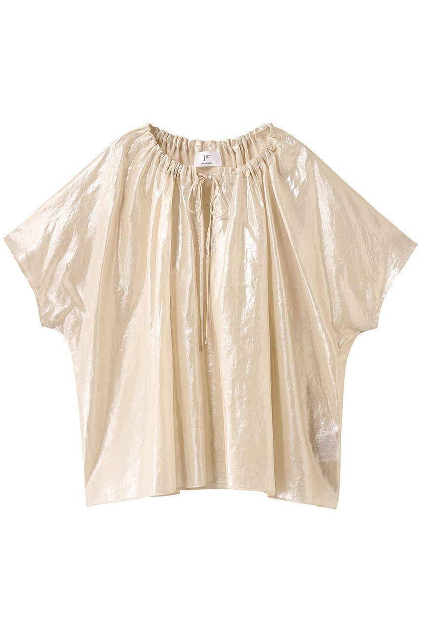 【プルミエ アロンディスモン/1er Arrondissement】のコットン箔プリントブラウス インテリア・キッズ・メンズ・レディースファッション・服の通販 founy(ファニー) 　ファッション　Fashion　レディースファッション　Fashion for Women　トップス・カットソー　Cut & Sew Tops　シャツ・ブラウス・オフィスカジュアル　Elegant Blouses & Button-Ups　ショート　Short, Short Length　スリーブ　Sleeve, Long Sleeve / Short Sleeve　トレンド　Trend, Trending Now　フォルム　Silhouette, Form　プリント　Print, Printed Pattern　リュクス　Luxury, Elegant, High-End, Chic　再入荷　Restock / Back in Stock　ゴールド|ID: prp329100004586626 ipo3291000000035401573