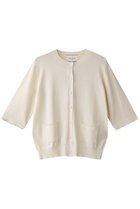 【ベイジ,/BEIGE,】のVALOIS(ヴァロア)/ジョーゼットトリム半袖カーディガン Ecru|ID: prp329100004586627 ipo3291000000035692919