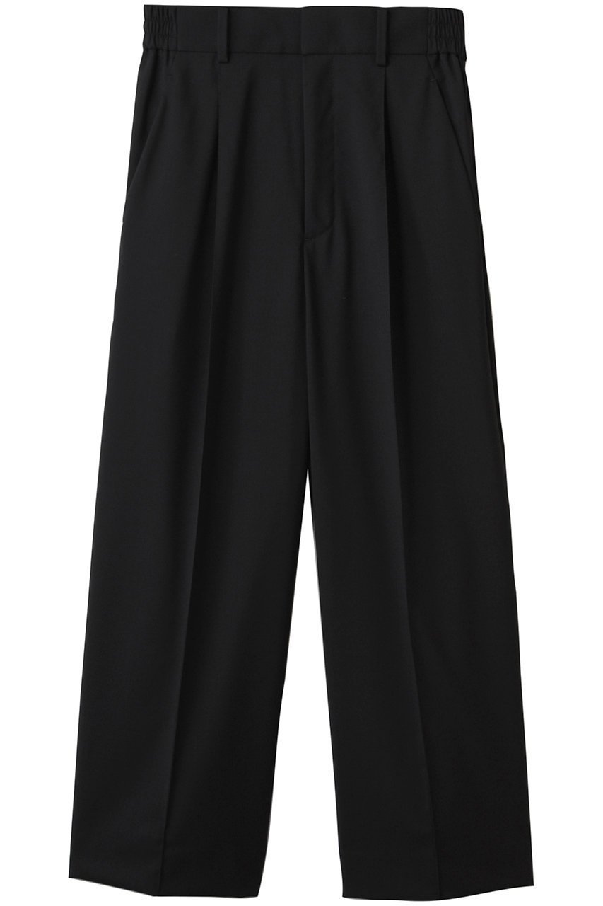 【エブール/ebure】の【店舗限定】ポリエステルウールトロピカル ワイドパンツ インテリア・キッズ・メンズ・レディースファッション・服の通販 founy(ファニー) 　ファッション　Fashion　レディースファッション　Fashion for Women　パンツ　Pants & Trousers　ウォッシャブル　Machine Washable　ストレッチ　Stretch, Stretchy Fabric　ロング　Long, Long-Length　ワイド　Wide, Wide Fit　再入荷　Restock / Back in Stock　ブラック|ID: prp329100004587564 ipo3291000000035661709