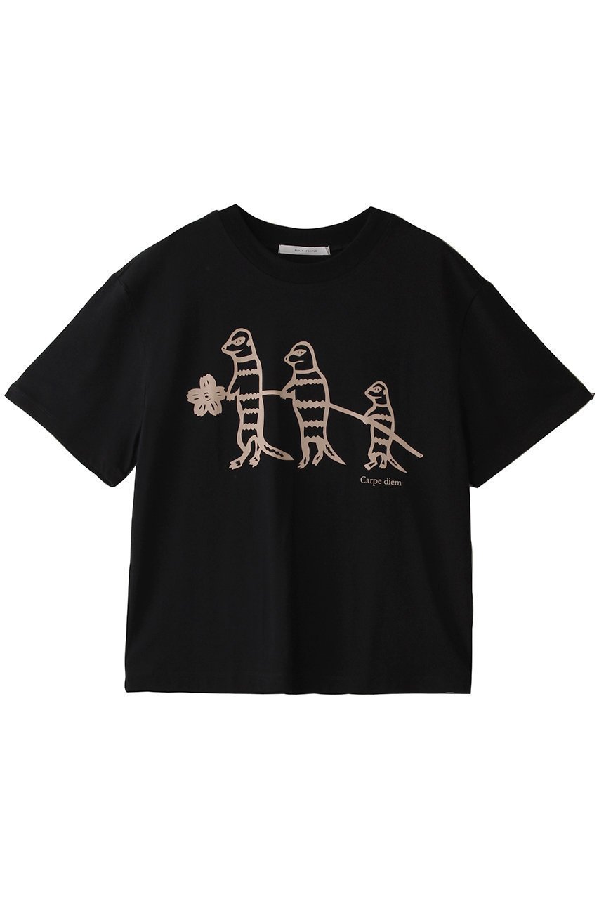 【プレインピープル/PLAIN PEOPLE】のミーアキャットプリントTシャツ 人気、トレンドファッション・服の通販 founy(ファニー) 　ファッション　Fashion　レディースファッション　Ladies' Fashion Online　トップス・カットソー　Tops/Tshirt　シャツ/ブラウス　Shirts/Blouses　ロング / Tシャツ　T-Shirts　カットソー　Cut and Sewn　2025年　2025　おすすめ　Recommend　ショート　Short　スリーブ　Sleeve　デニム　Denim　プリント　Print　モチーフ　Motif　半袖　Short Sleeve　A/W・秋冬　Aw・Autumn/Winter・Fw・Fall-Winter　 other-1|ID: prp329100004587597 ipo3291000000032535875