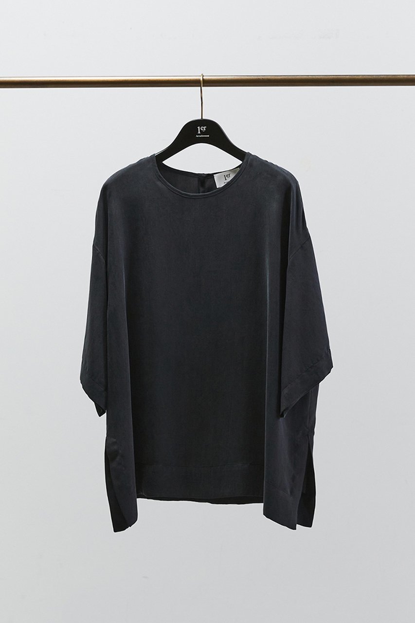 【プルミエ アロンディスモン/1er Arrondissement】のキュプラフィブリルTブラウス 人気、トレンドファッション・服の通販 founy(ファニー) 　ファッション　Fashion　レディースファッション　Fashion for Women　トップス・カットソー　Cut & Sew Tops　シャツ・ブラウス・オフィスカジュアル　Elegant Blouses & Button-Ups　とろみ　Fluid, Flowy Fabric　キュプラ　Cupro, Eco Fabric　ショート　Short, Short Length　シンプル　Simple, Minimal　スリット　Slit, Slit Detail　スリーブ　Sleeve, Long Sleeve / Short Sleeve　other-6|ID: prp329100004587611 ipo3291000000032586782
