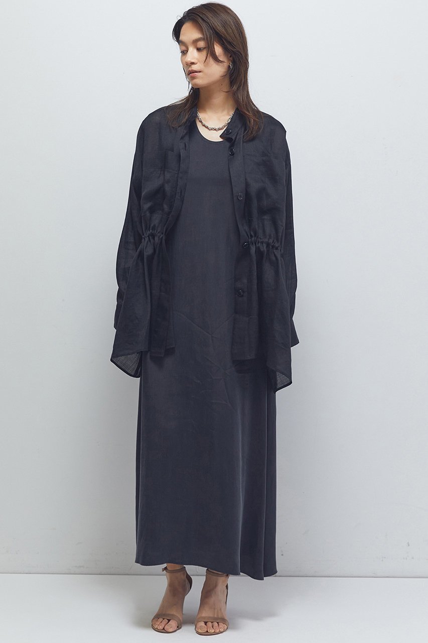 【プルミエ アロンディスモン/1er Arrondissement】のキュプラフィブリルフレアーワンピース 人気、トレンドファッション・服の通販 founy(ファニー) 　ファッション　Fashion　レディースファッション　Fashion for Women　ワンピース　Dresses　チュニック　Tunic Tops & Dresses　2025年　2025　2025-2026秋冬・A/W　Autumn/Winter 2025–26 AW25–26　とろみ　Fluid, Flowy Fabric　キュプラ　Cupro, Eco Fabric　シンプル　Simple, Minimal　チュニック　Tunic, Long Top　ロング　Long, Long-Length　A/W・秋冬　Autumn/Winter　other-7|ID: prp329100004587612 ipo3291000000032586784