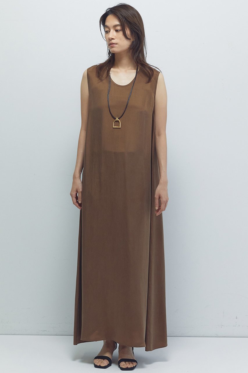 【プルミエ アロンディスモン/1er Arrondissement】のキュプラフィブリルフレアーワンピース 人気、トレンドファッション・服の通販 founy(ファニー) 　ファッション　Fashion　レディースファッション　Fashion for Women　ワンピース　Dresses　チュニック　Tunic Tops & Dresses　とろみ　Fluid, Flowy Fabric　キュプラ　Cupro, Eco Fabric　シンプル　Simple, Minimal　チュニック　Tunic, Long Top　ロング　Long, Long-Length　other-6|ID: prp329100004587612 ipo3291000000035573695