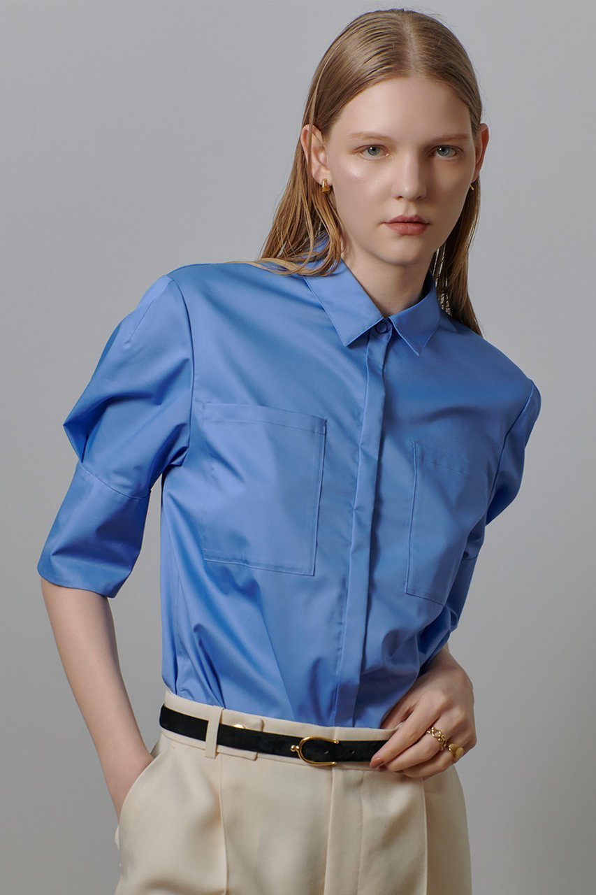 【アルアバイル/allureville】のコットンストレッチブロードシャツ 人気、トレンドファッション・服の通販 founy(ファニー) 　ファッション　Fashion　レディースファッション　Fashion for Women　トップス・カットソー　Cut & Sew Tops　シャツ・ブラウス・オフィスカジュアル　Elegant Blouses & Button-Ups　ショート　Short, Short Length　シンプル　Simple, Minimal　スリット　Slit, Slit Detail　スリーブ　Sleeve, Long Sleeve / Short Sleeve　ファブリック　Fabric, Textile　リュクス　Luxury, Elegant, High-End, Chic　エレガント 上品　Elegant　定番　Standard, Basic Item　other-7|ID: prp329100004587615 ipo3291000000032685504