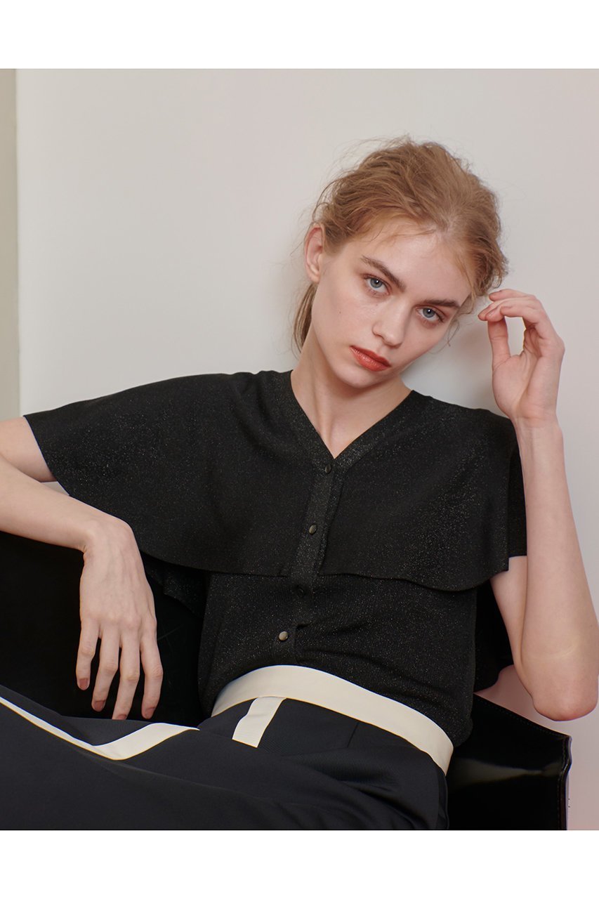 【アルアバイル/allureville】の【Loulou Willoughby】メタリックヤーンケーププルオーバー 人気、トレンドファッション・服の通販 founy(ファニー) 　ファッション　Fashion　レディースファッション　Fashion for Women　トップス・カットソー　Cut & Sew Tops　ニット　Knit Tops & Sweaters　カジュアルプルオーバー・ニットトップス　Pullovers & Knit Tops / Casual Pullovers　おすすめ　Recommended / Our Picks　ドレープ　Drape, Draping Fabric　other-6|ID: prp329100004587616 ipo3291000000033138833