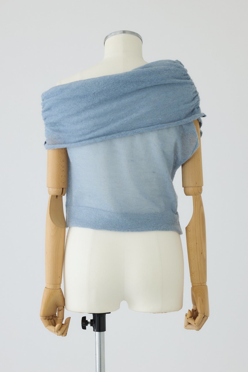 【リムアーク/RIM.ARK】のOff shoulder compact tops/トップス 人気、トレンドファッション・服の通販 founy(ファニー) 　ファッション　Fashion　レディースファッション　Ladies' Fashion Online　トップス・カットソー　Tops/Tshirt　シャツ/ブラウス　Shirts/Blouses　アシンメトリー　Asymmetry　ショート　Short　スリーブ　Sleeve　デコルテ　Decolletage　モヘア　Mohair　NEW・新作・新着・新入荷　New Arrivals　other-4|ID: prp329100004587641 ipo3291000000032536335
