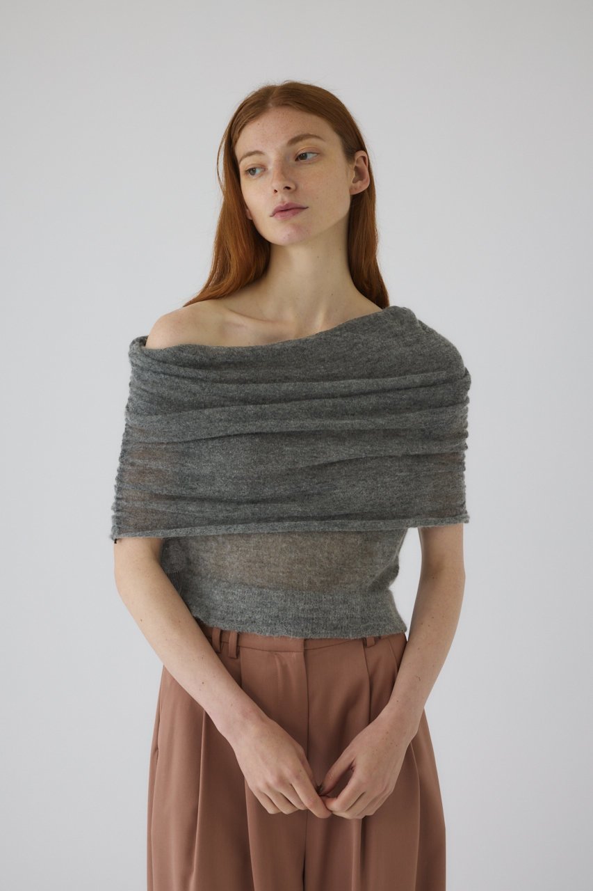 【リムアーク/RIM.ARK】のOff shoulder compact tops/トップス 人気、トレンドファッション・服の通販 founy(ファニー) ファッション Fashion レディースファッション Fashion for Women トップス・カットソー Cut & Sew Tops シャツ・ブラウス・オフィスカジュアル Elegant Blouses & Button-Ups アシンメトリー Asymmetrical Style ショート Short, Short Length スリーブ Sleeve, Long Sleeve / Short Sleeve デコルテ Décolleté, Neckline other-6|ID: prp329100004587641 ipo3291000000035993874