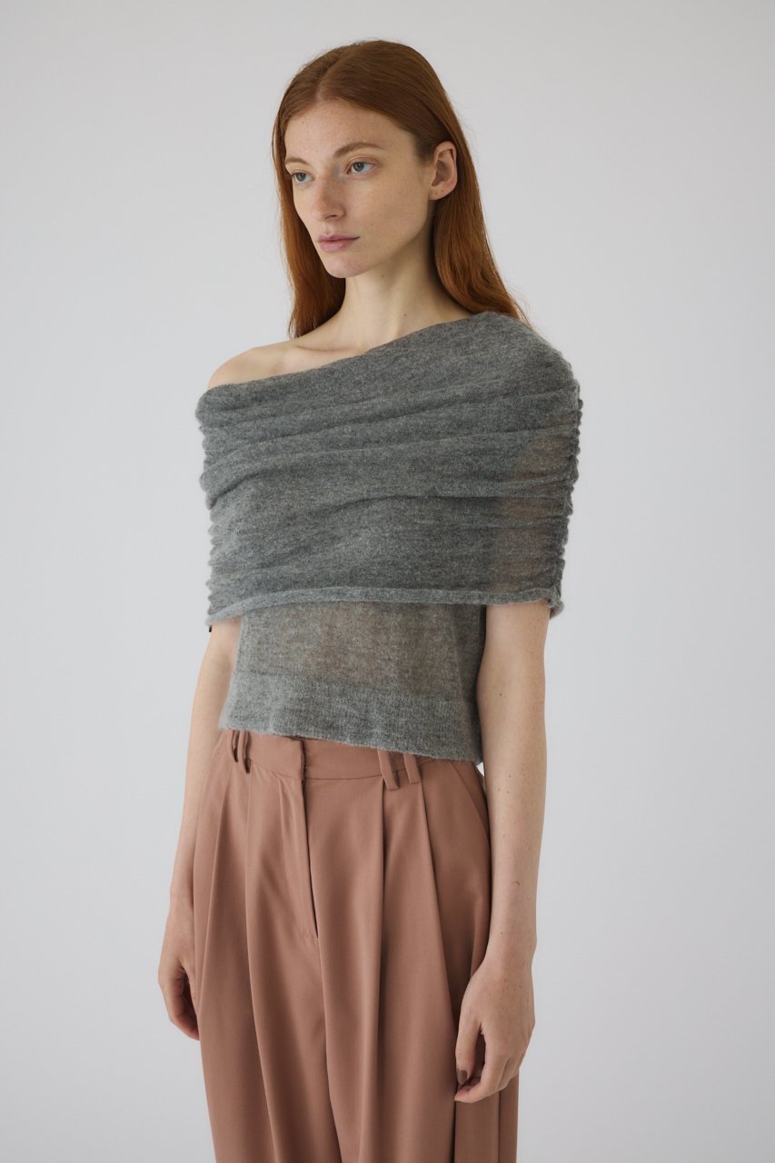 【リムアーク/RIM.ARK】のOff shoulder compact tops/トップス 人気、トレンドファッション・服の通販 founy(ファニー) ファッション Fashion レディースファッション Fashion for Women トップス・カットソー Cut & Sew Tops シャツ・ブラウス・オフィスカジュアル Elegant Blouses & Button-Ups アシンメトリー Asymmetrical Style ショート Short, Short Length スリーブ Sleeve, Long Sleeve / Short Sleeve デコルテ Décolleté, Neckline other-7|ID: prp329100004587641 ipo3291000000035993875