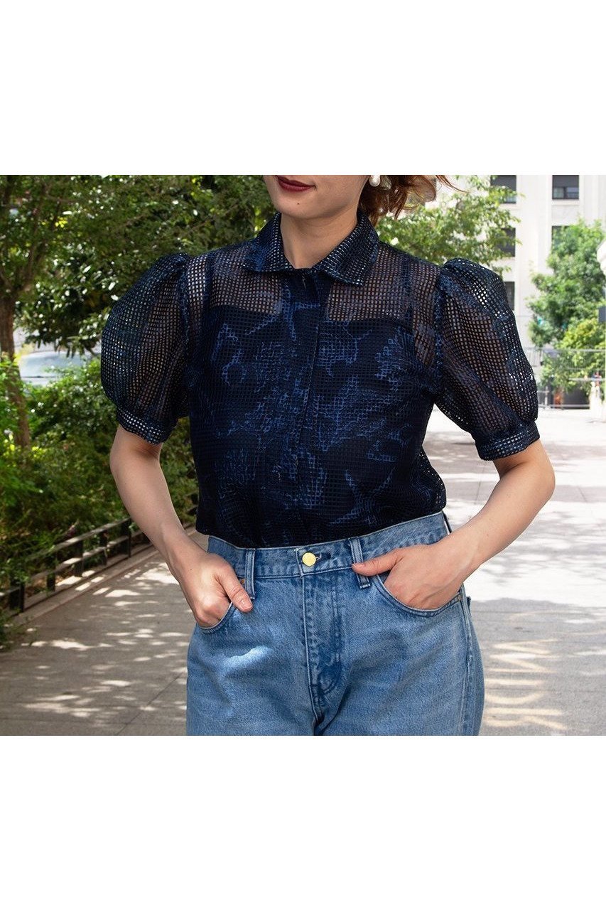 【アロー/aLORS】のBlouse a manches bouffantes ”Pelagia”ブラウス 人気、トレンドファッション・服の通販 founy(ファニー) 　ファッション　Fashion　レディースファッション　Ladies' Fashion Online　トップス・カットソー　Tops/Tshirt　シャツ/ブラウス　Shirts/Blouses　インナー　Inner　エアリー　Airy　キャミソール　Camisole　ショート　Short　シンプル　Simple　スリーブ　Sleeve　セットアップ　Set Up　デニム　Denim　フェミニン　Feminine　プリント　Print　モチーフ　Motif　おすすめ　Recommend　NEW・新作・新着・新入荷　New Arrivals　other-8|ID: prp329100004588490 ipo3291000000032548952