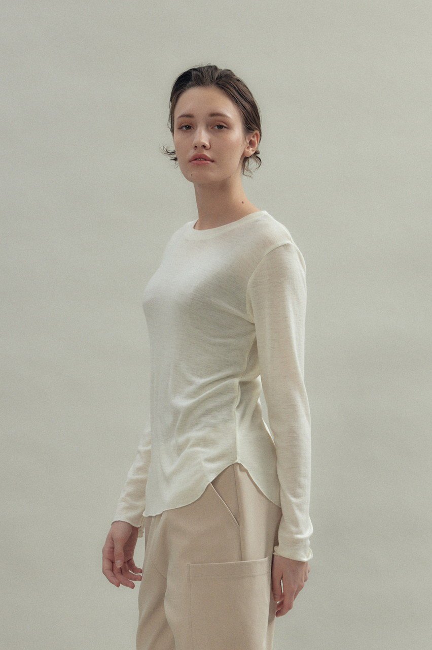 【フローレント/FLORENT】のウール ロングスリーブ カットソー 人気、トレンドファッション・服の通販 founy(ファニー) 　ファッション　Fashion　レディースファッション　Ladies' Fashion Online　トップス・カットソー　Tops/Tshirt　シャツ/ブラウス　Shirts/Blouses　ロング / Tシャツ　T-Shirts　カットソー　Cut and Sewn　2025年　2025　なめらか　Smooth　カットソー　Cut And Sew　スリーブ　Sleeve　ロング　Long　A/W・秋冬　Aw・Autumn/Winter・Fw・Fall-Winter　other-8|ID: prp329100004588501 ipo3291000000032549054