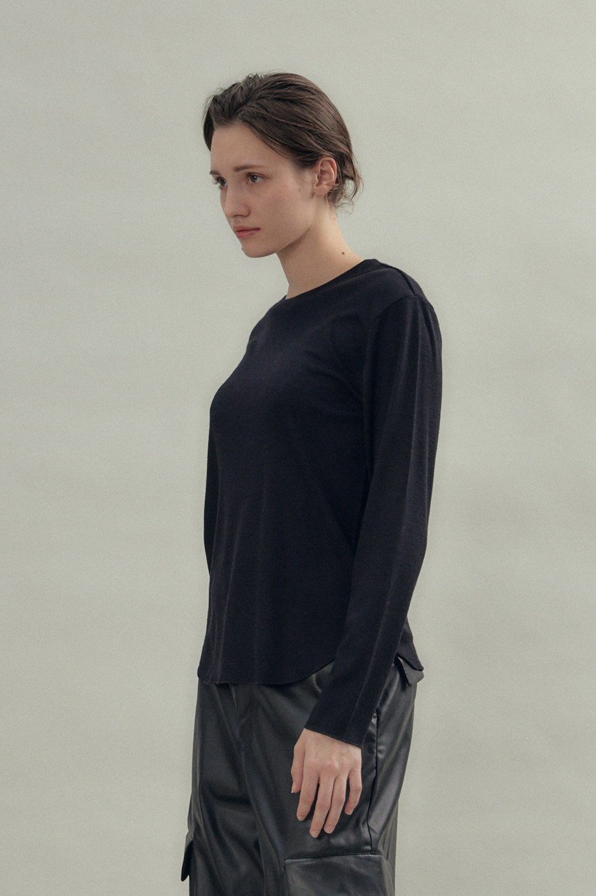 【フローレント/FLORENT】のウール ロングスリーブ カットソー 人気、トレンドファッション・服の通販 founy(ファニー) 　ファッション　Fashion　レディースファッション　Fashion for Women　トップス・カットソー　Cut & Sew Tops　シャツ・ブラウス・オフィスカジュアル　Elegant Blouses & Button-Ups　ロングTシャツ・Tシャツ　Longline T-Shirts & Tees　カットソー・ベーシックTシャツ　Cut-and-Sewn Tops / Stretch Tees & Basics　なめらか　Smooth, Silky Texture　カットソー　Cut and Sewn Top　スリーブ　Sleeve, Long Sleeve / Short Sleeve　ロング　Long, Long-Length　other-7|ID: prp329100004588501 ipo3291000000035714314