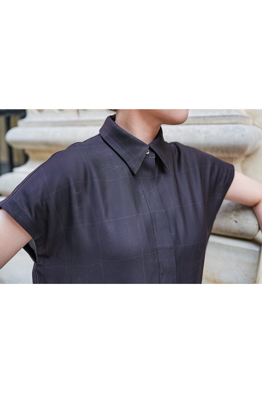 【アロー/aLORS】のChemise sans manches ”Astrifera” シャツ 人気、トレンドファッション・服の通販 founy(ファニー) 　ファッション　Fashion　レディースファッション　Ladies' Fashion Online　トップス・カットソー　Tops/Tshirt　シャツ/ブラウス　Shirts/Blouses　ショート　Short　スリーブ　Sleeve　セットアップ　Set Up　プリント　Print　おすすめ　Recommend　夏　Summer　エレガント 上品　Elegant　NEW・新作・新着・新入荷　New Arrivals　other-2|ID: prp329100004588505 ipo3291000000032549084