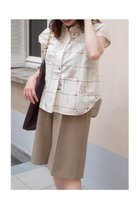 【アロー/aLORS】のChemise sans manches ”Astrifera” Ivory × Bordeaux シャツ アイボリー×ボルドー|ID:prp329100004588508