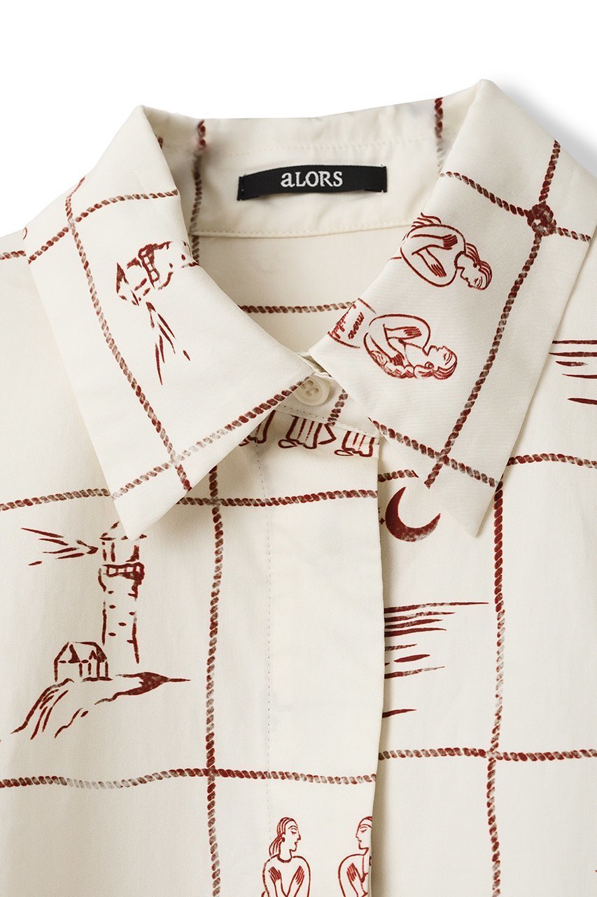 【アロー/aLORS】のChemise sans manches ”Astrifera” Ivory × Bordeaux シャツ 人気、トレンドファッション・服の通販 founy(ファニー) 　ファッション　Fashion　レディースファッション　Fashion for Women　トップス・カットソー　Cut & Sew Tops　シャツ・ブラウス・オフィスカジュアル　Elegant Blouses & Button-Ups　カッティング　Cutting Detail　ショート　Short, Short Length　スリーブ　Sleeve, Long Sleeve / Short Sleeve　セットアップ　Set-Up, Coordinated Outfit　なめらか　Smooth, Silky Texture　ノースリーブ　Sleeveless, No-Sleeve　プリント　Print, Printed Pattern　モチーフ　Motif, Design Theme　おすすめ　Recommended / Our Picks　夏　Summer　other-6|ID: prp329100004588508 ipo3291000000032633086