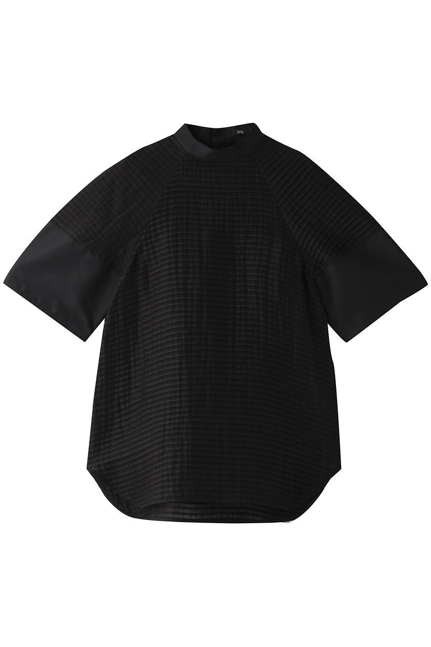 【エムフィル/M Fil】のラミーピンタック コクーンスリーブ ブラウス インテリア・キッズ・メンズ・レディースファッション・服の通販 founy(ファニー) 　ファッション　Fashion　レディースファッション　Fashion for Women　トップス・カットソー　Cut & Sew Tops　シャツ・ブラウス・オフィスカジュアル　Elegant Blouses & Button-Ups　ショート　Short, Short Length　スタイリッシュ　Stylish, Fashionable　スタンド　Stand Collar, Upright Stand　スリーブ　Sleeve, Long Sleeve / Short Sleeve　ブラック|ID: prp329100004588511 ipo3291000000035580126