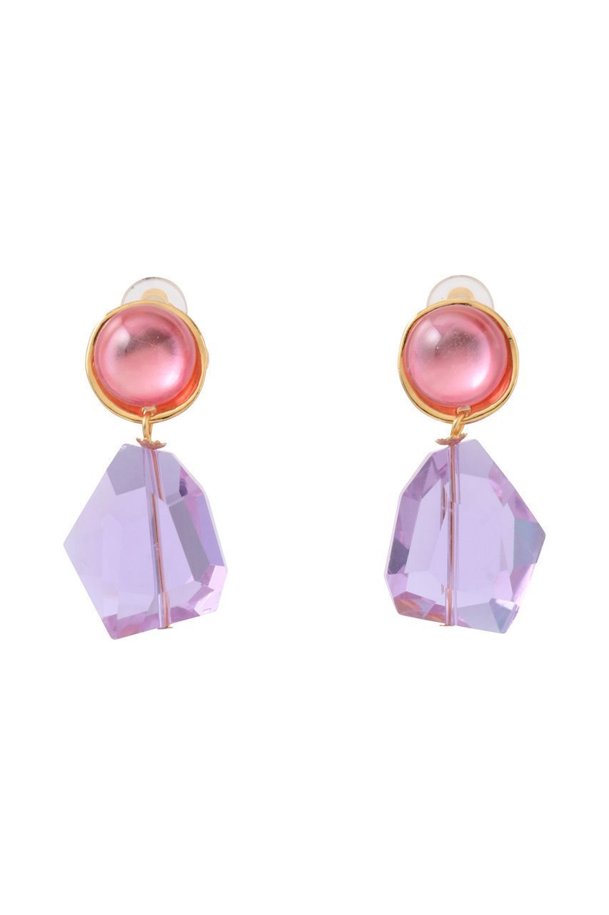 【セシル エ ジャンヌ/CECILE ET JEANNE】のルミエール クリスタルカットイヤリング インテリア・キッズ・メンズ・レディースファッション・服の通販 founy(ファニー) 　ファッション　Fashion　レディースファッション　Fashion for Women　ジュエリー　Jewelry　ファッションリング　Fashion Rings　イヤリング・フープ・ドロップタイプ　Hoop, Drop & Clip Earrings　イヤリング　Earrings　クリスタル　Crystal, Swarovski　トレンド　Trend, Trending Now　エレガント 上品　Elegant　ローズ×バイオレット|ID: prp329100004588515 ipo3291000000035477704